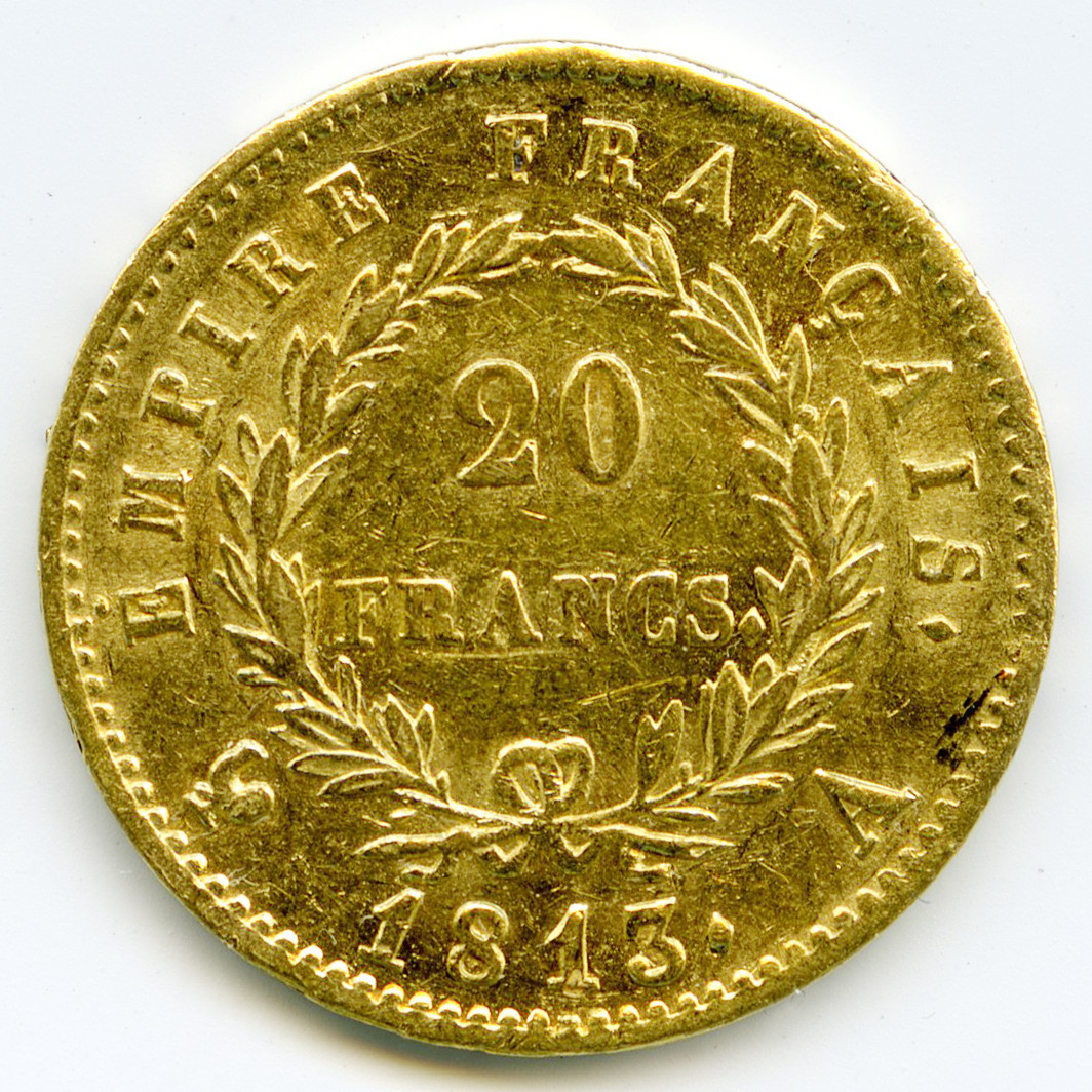 Napoléon Ier - 20 Francs - 1813 A revers