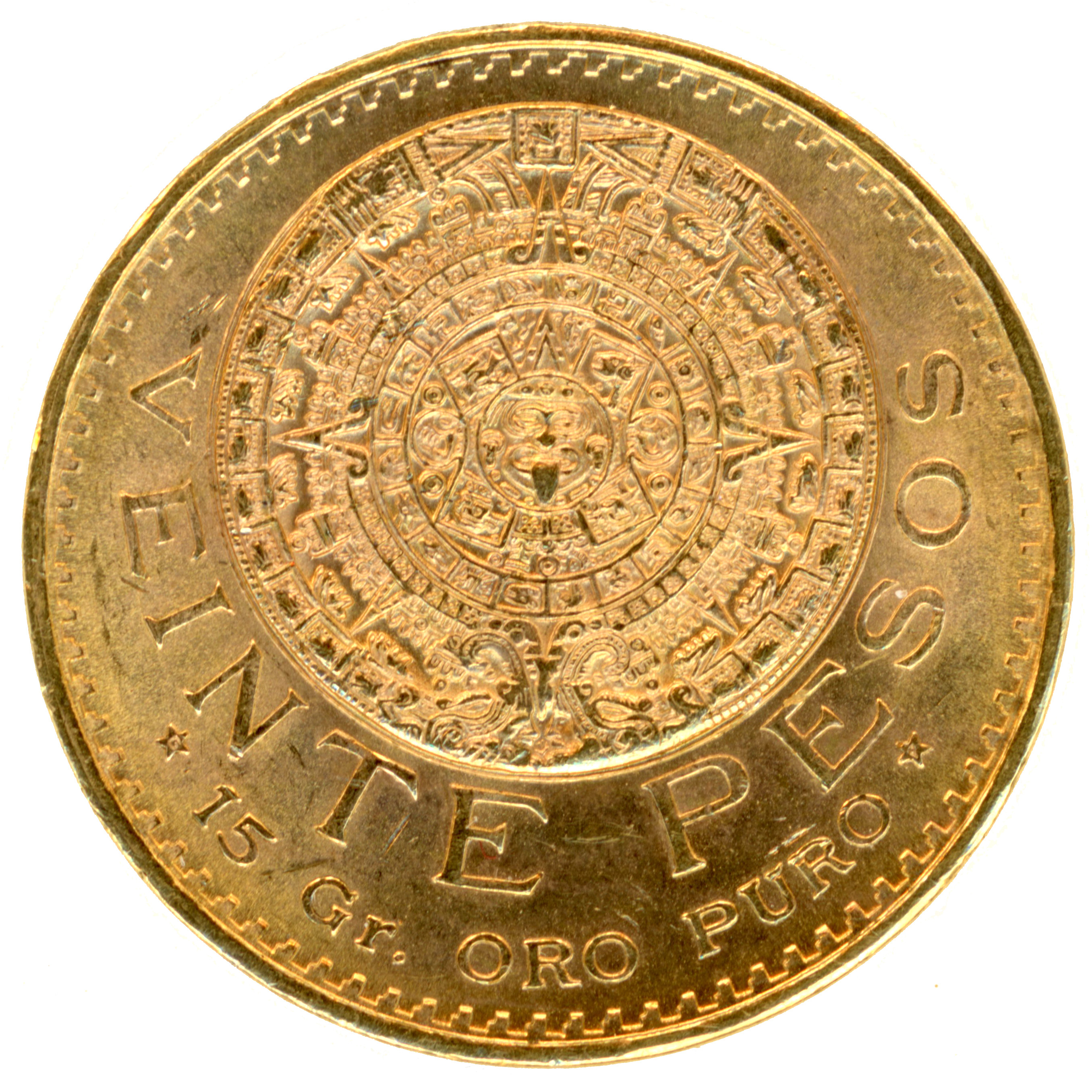 Mexique - 20 Pesos "Calendrier Aztèque" - 1918 revers