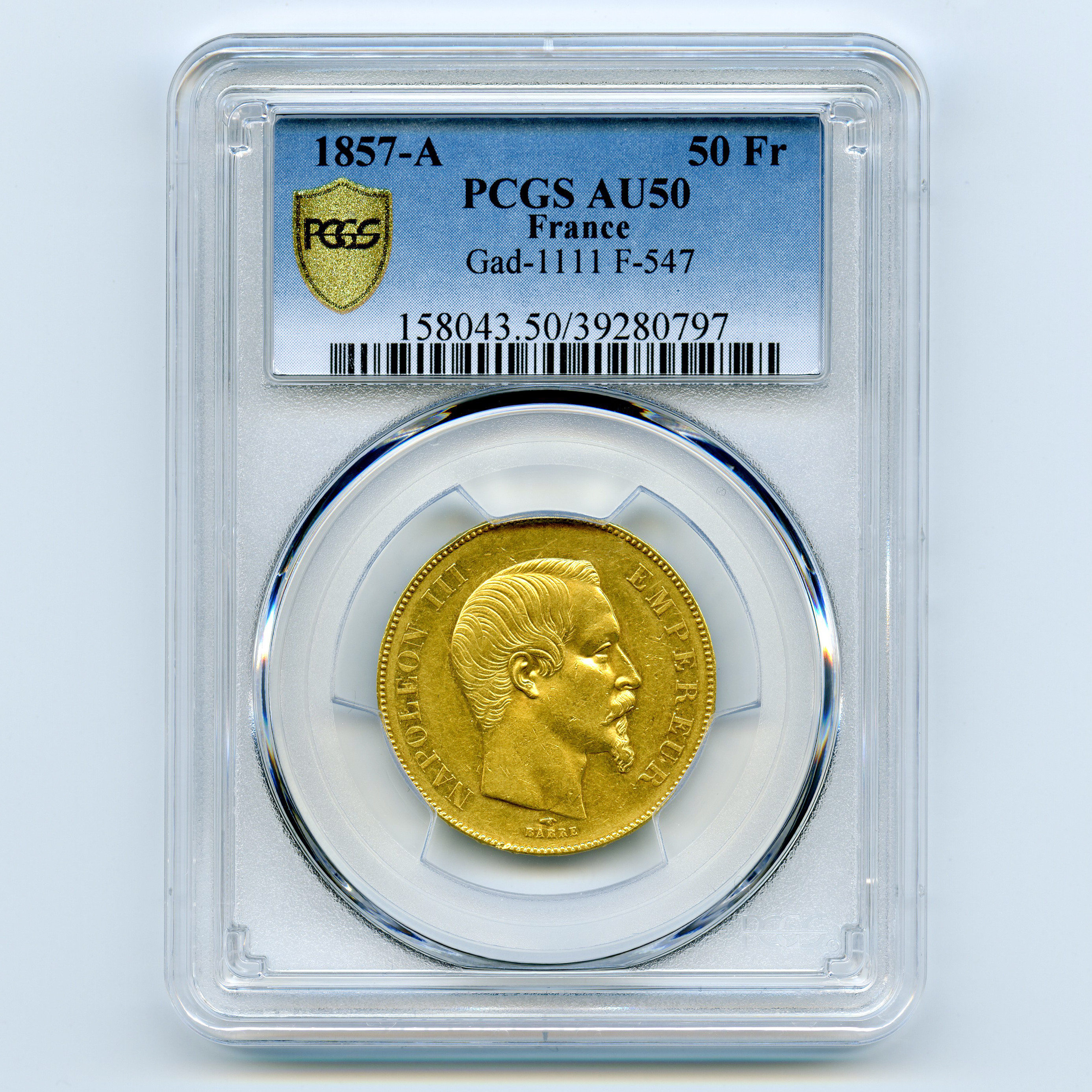 Napoléon III - 50 Francs - 1857 A avers