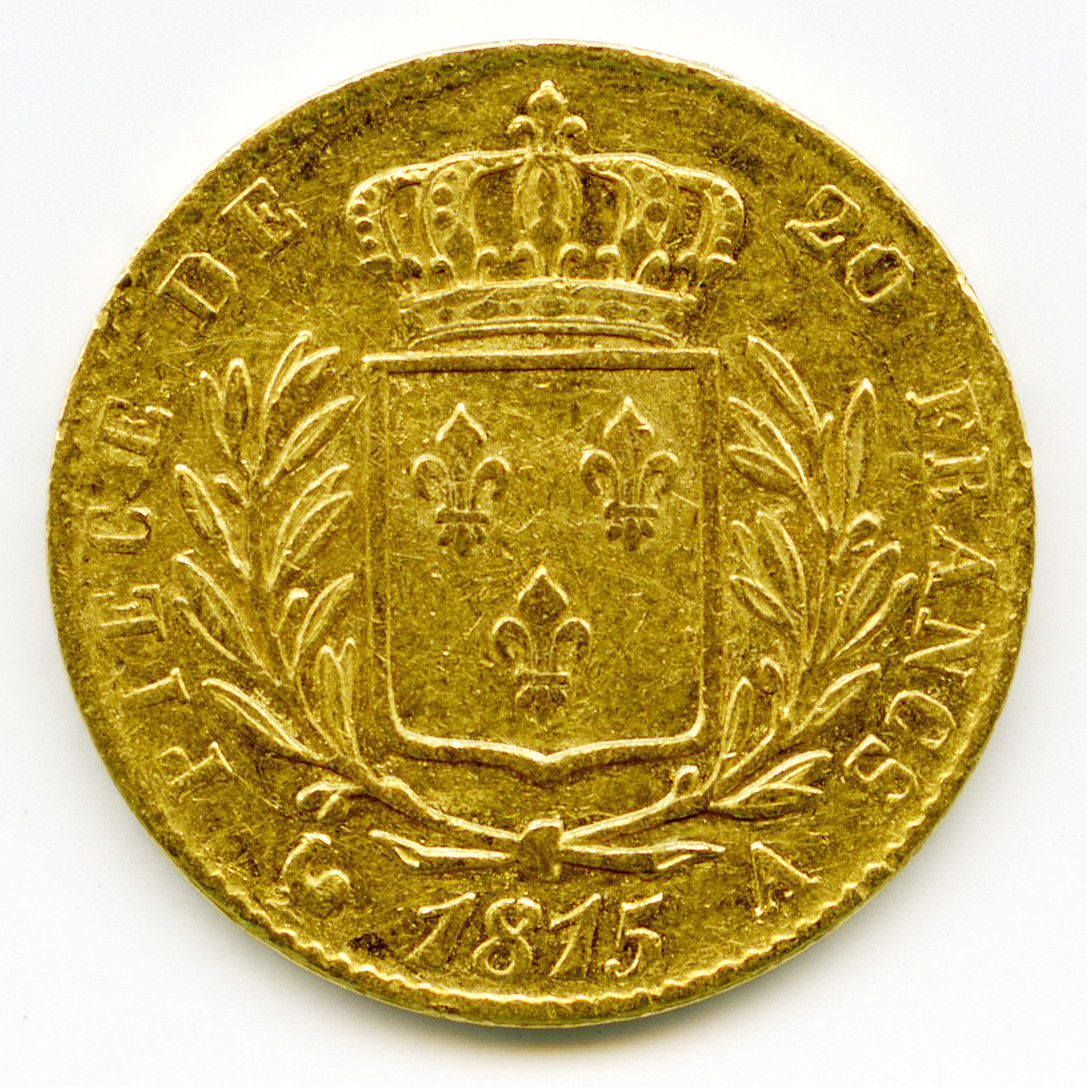 Louis XVIII - 20 Francs - 1815 A revers