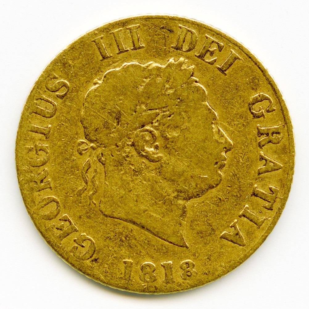 Grande-Bretagne - 1/2 Souverain George III - 1818 avers