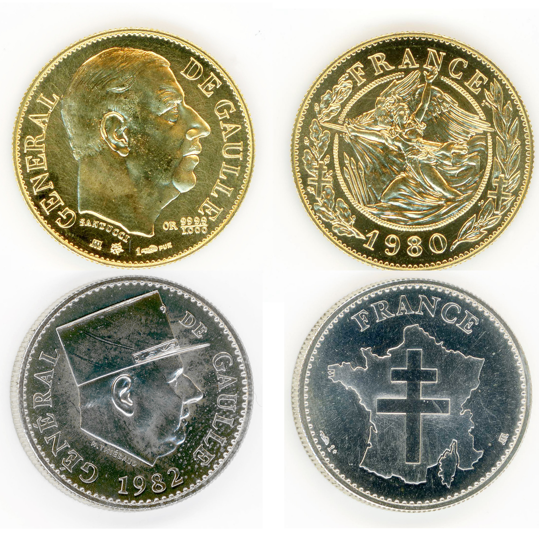 Lot de deux médailles - Charles De Gaulle avers