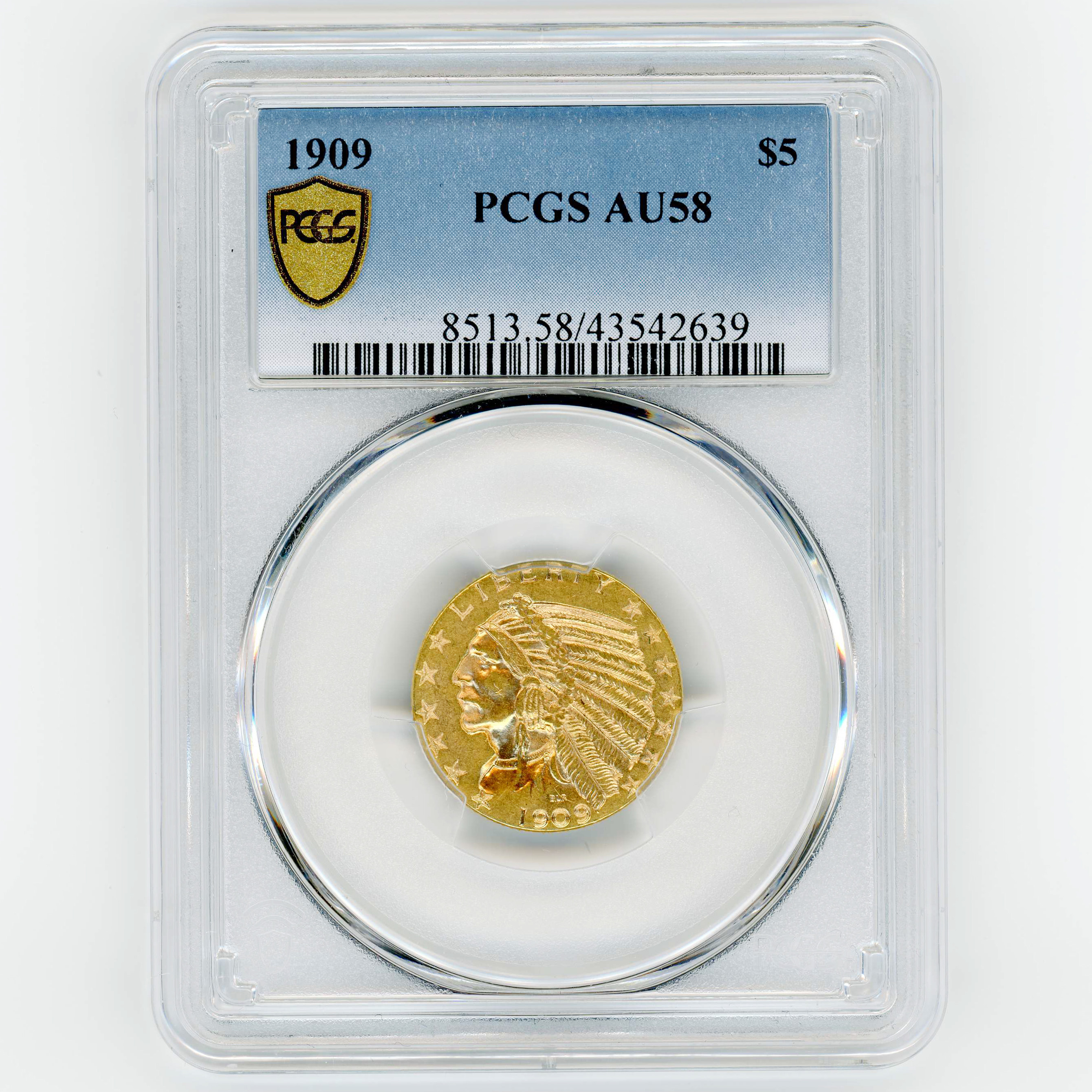 USA - 5 Dollars - 1909 avers