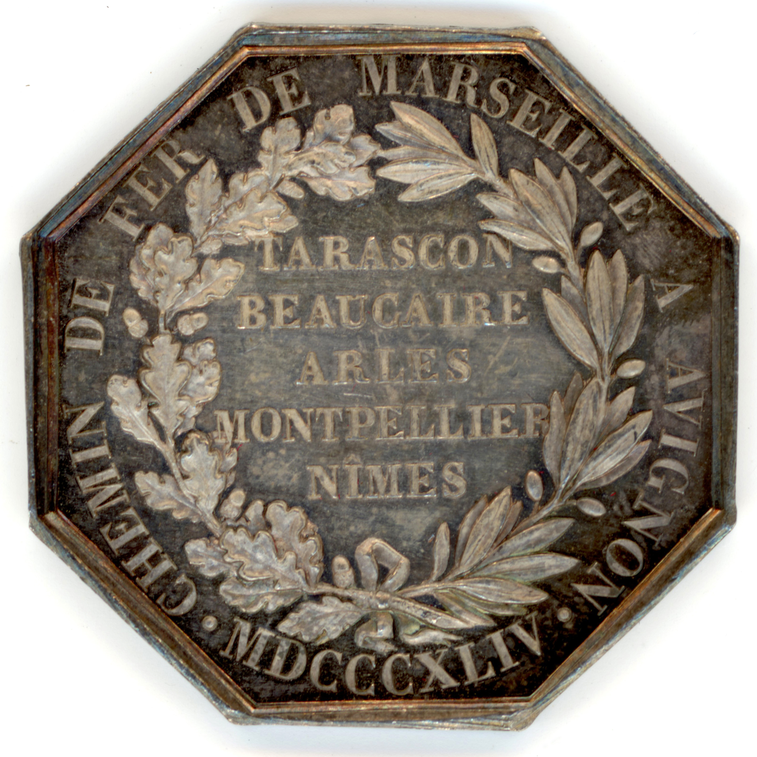 Jeton - "Chemin de fer de Marseille à Avignon" revers