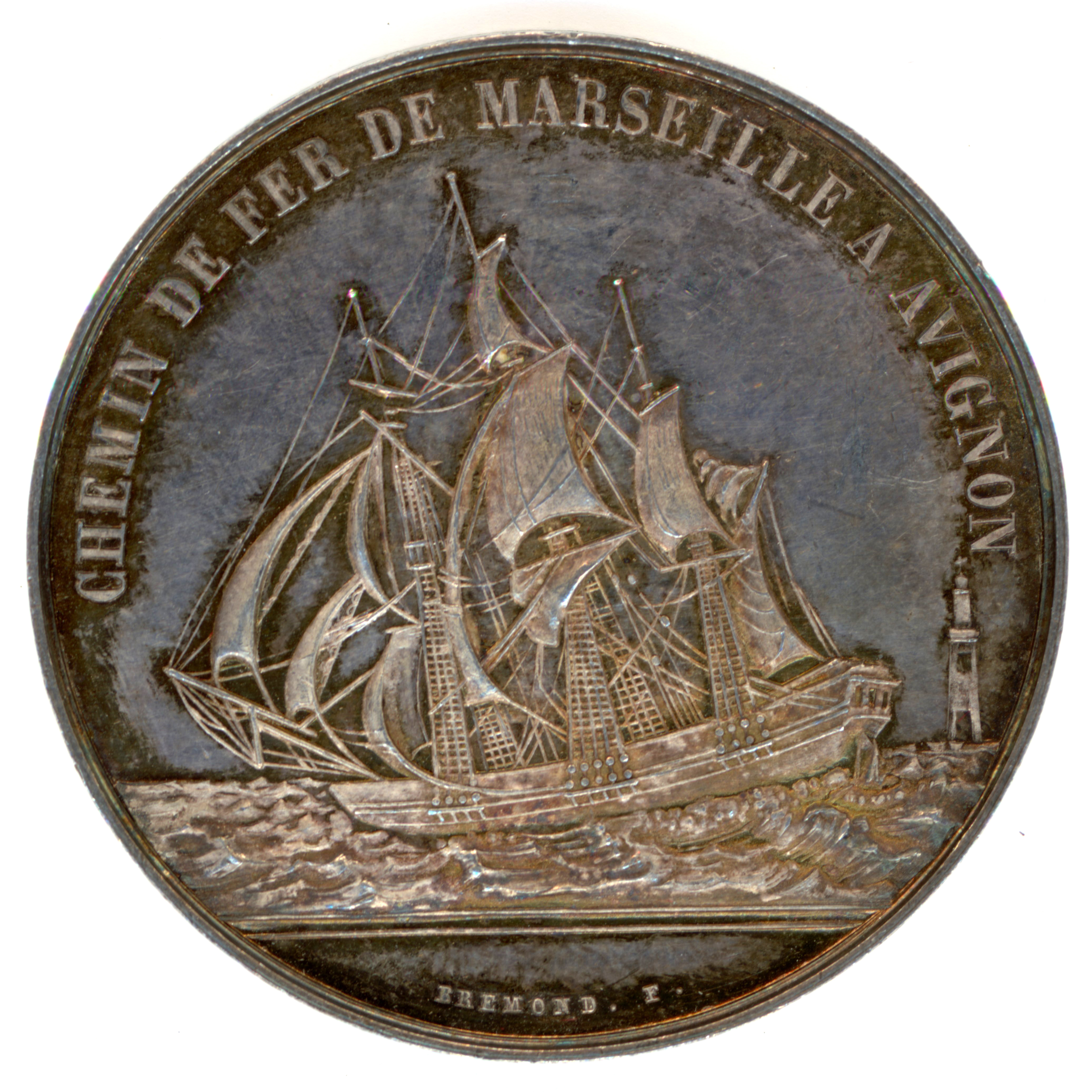 Chemin de fer de Marseille à Avignon - 1843 avers