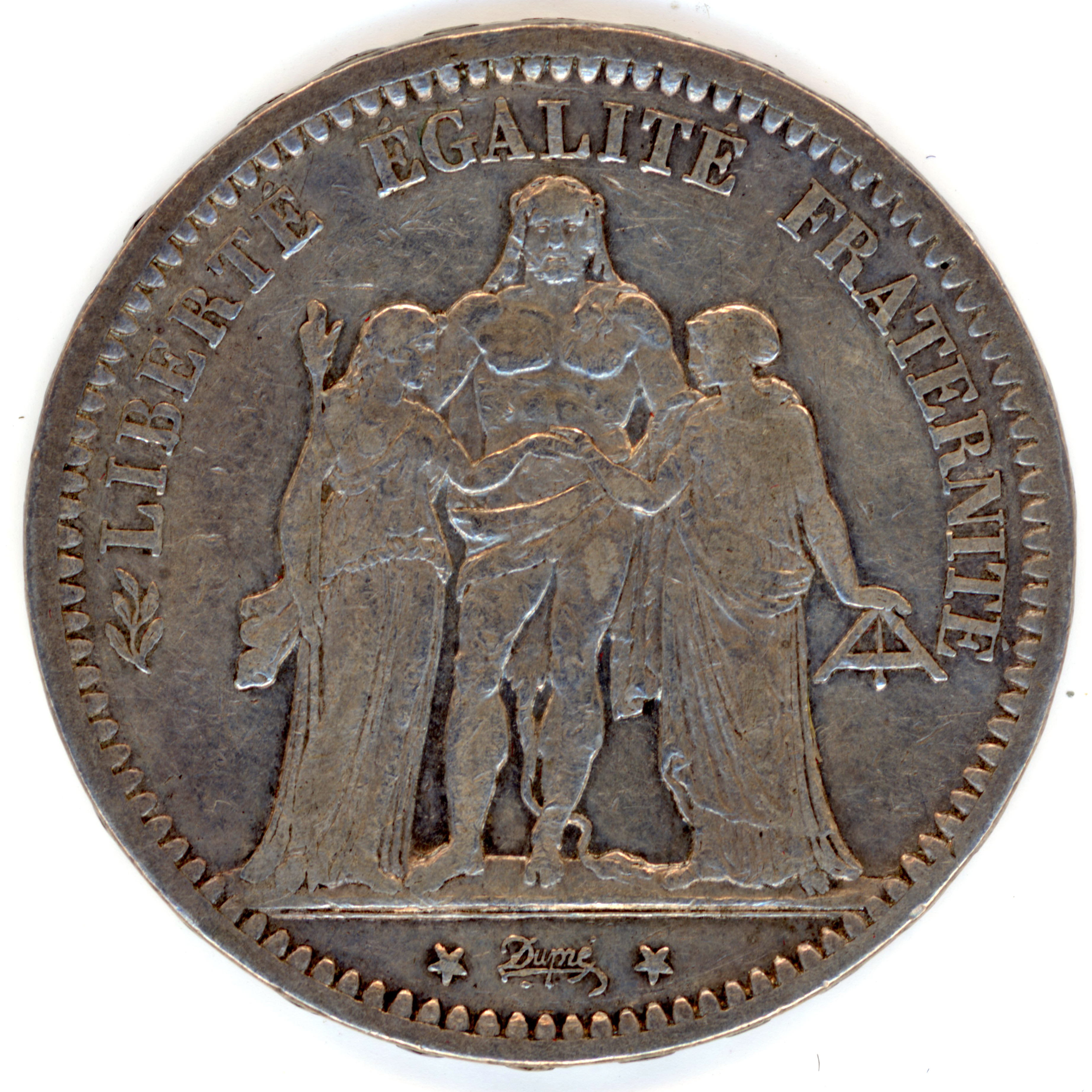 5 Francs - Camélinat - 1871 A avers