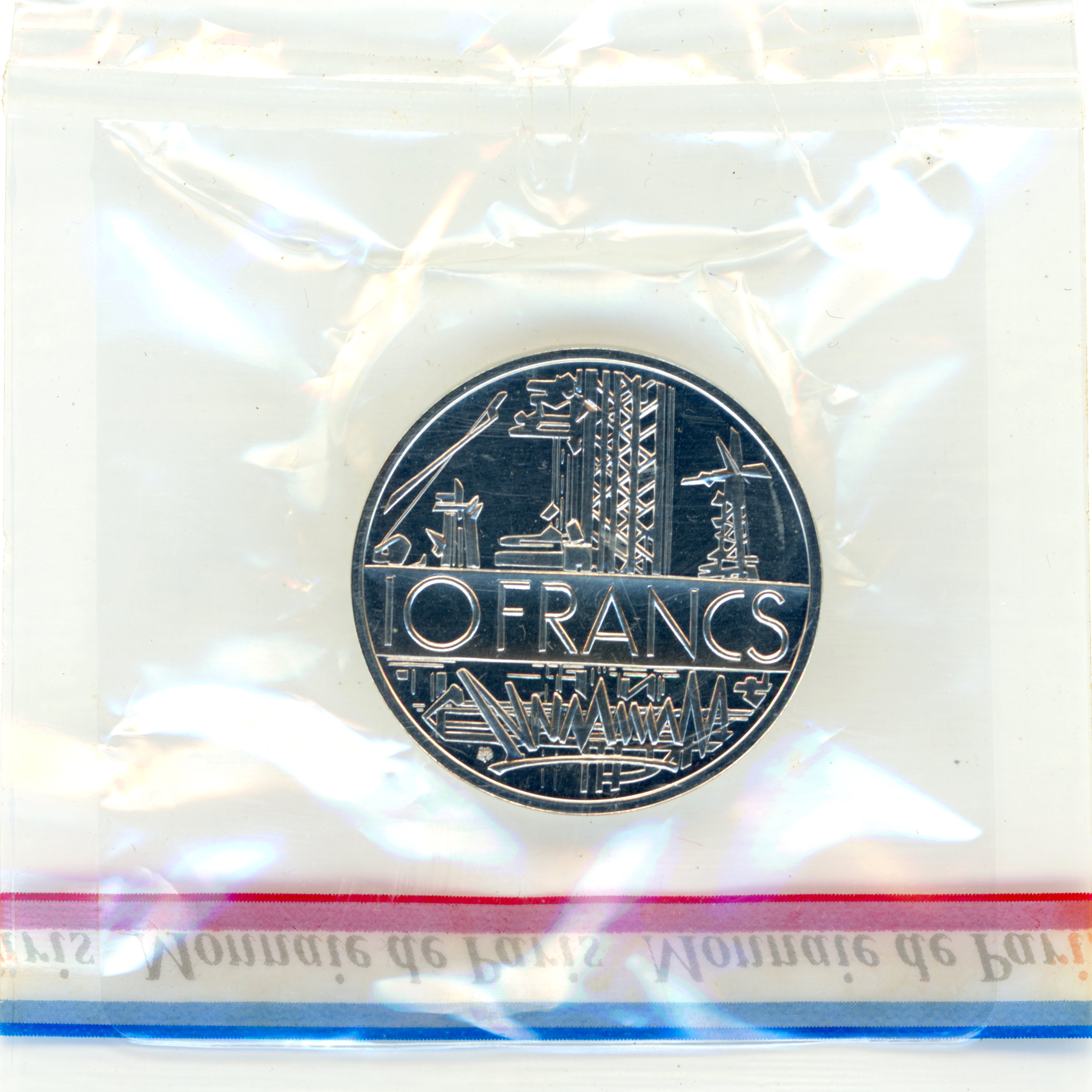 10 Francs Mathieu - Piéfort argent - 1981 revers