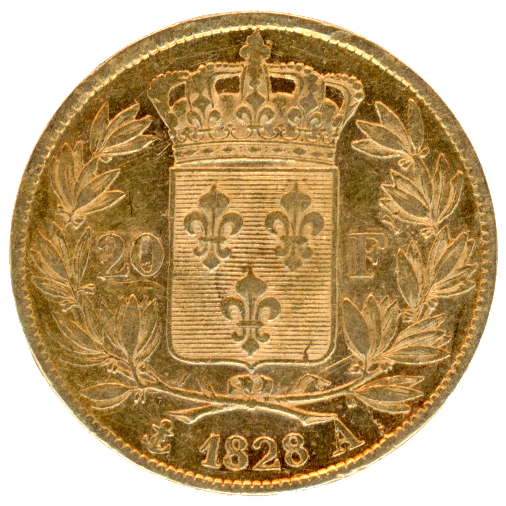 Charles X - 20 Francs - 1828 Paris  revers