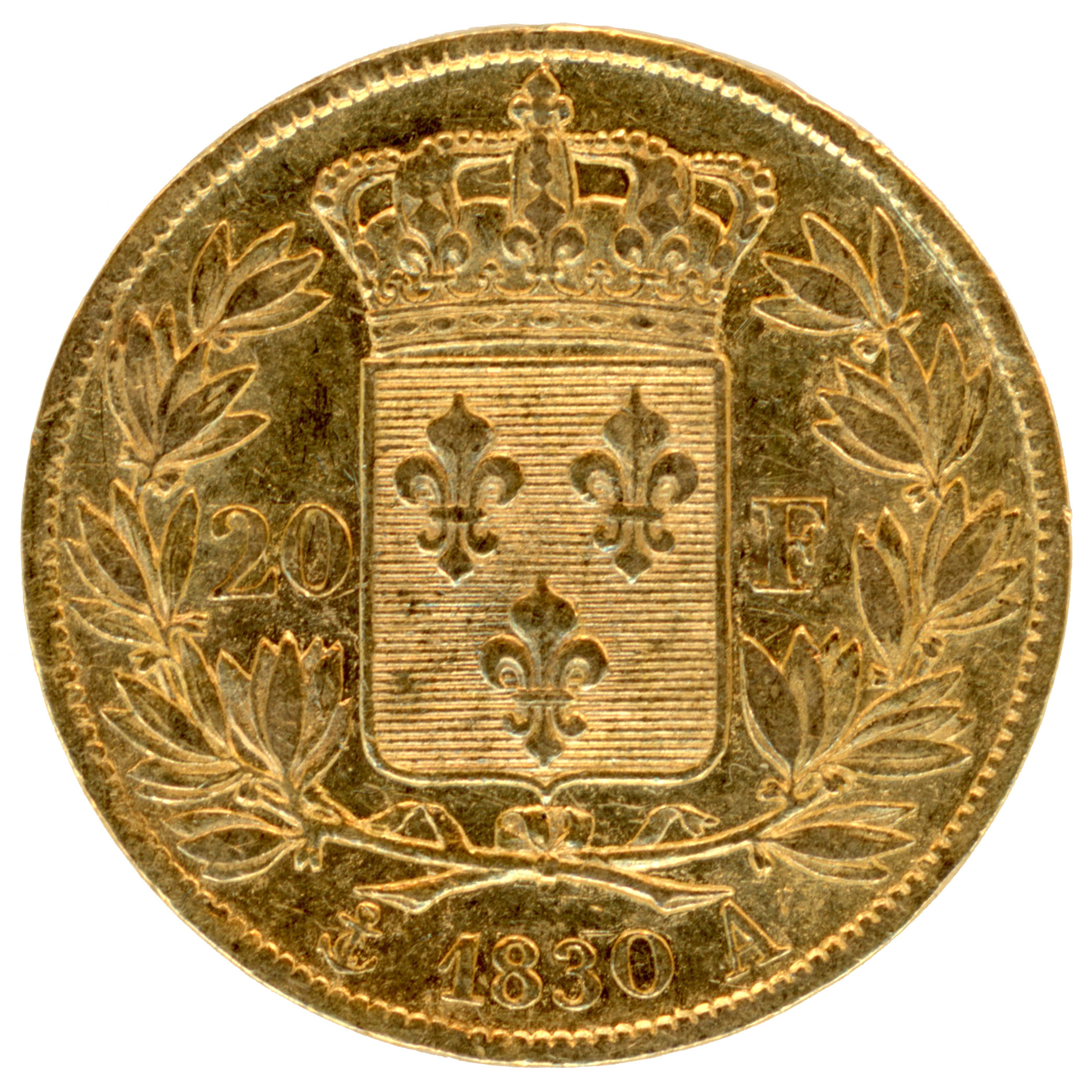 Charles X - 20 Francs - 1830 Paris  revers