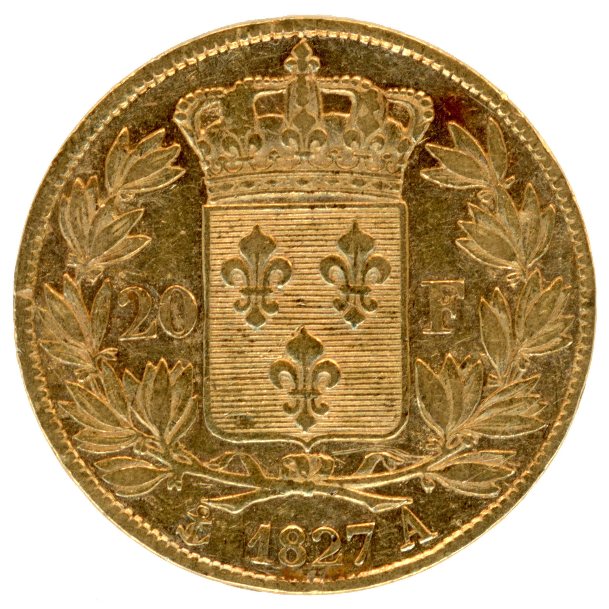 Charles X - 20 Francs - 1827 Paris revers