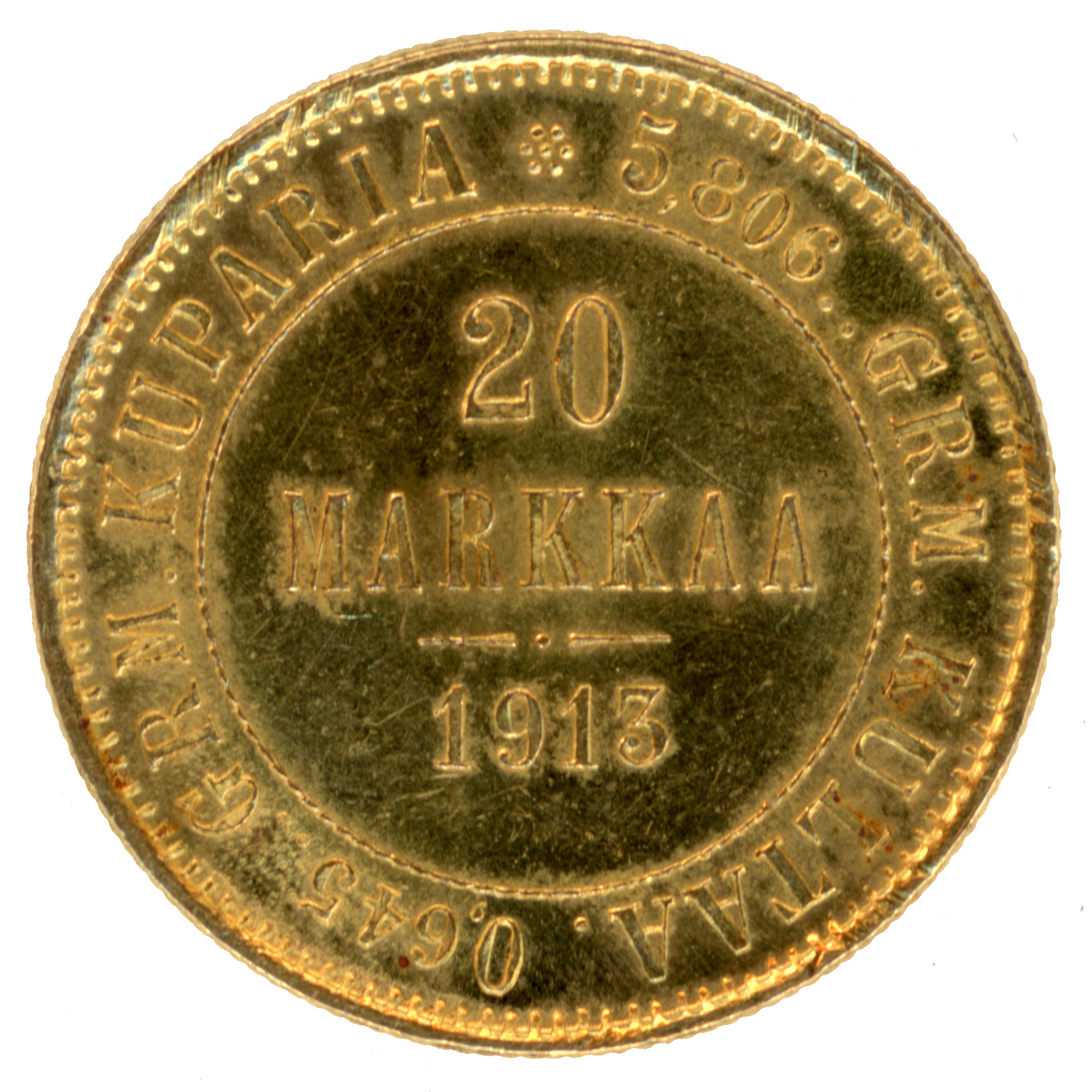 Finlande - 20 Markkaa - 1913 - Helsinki avers
