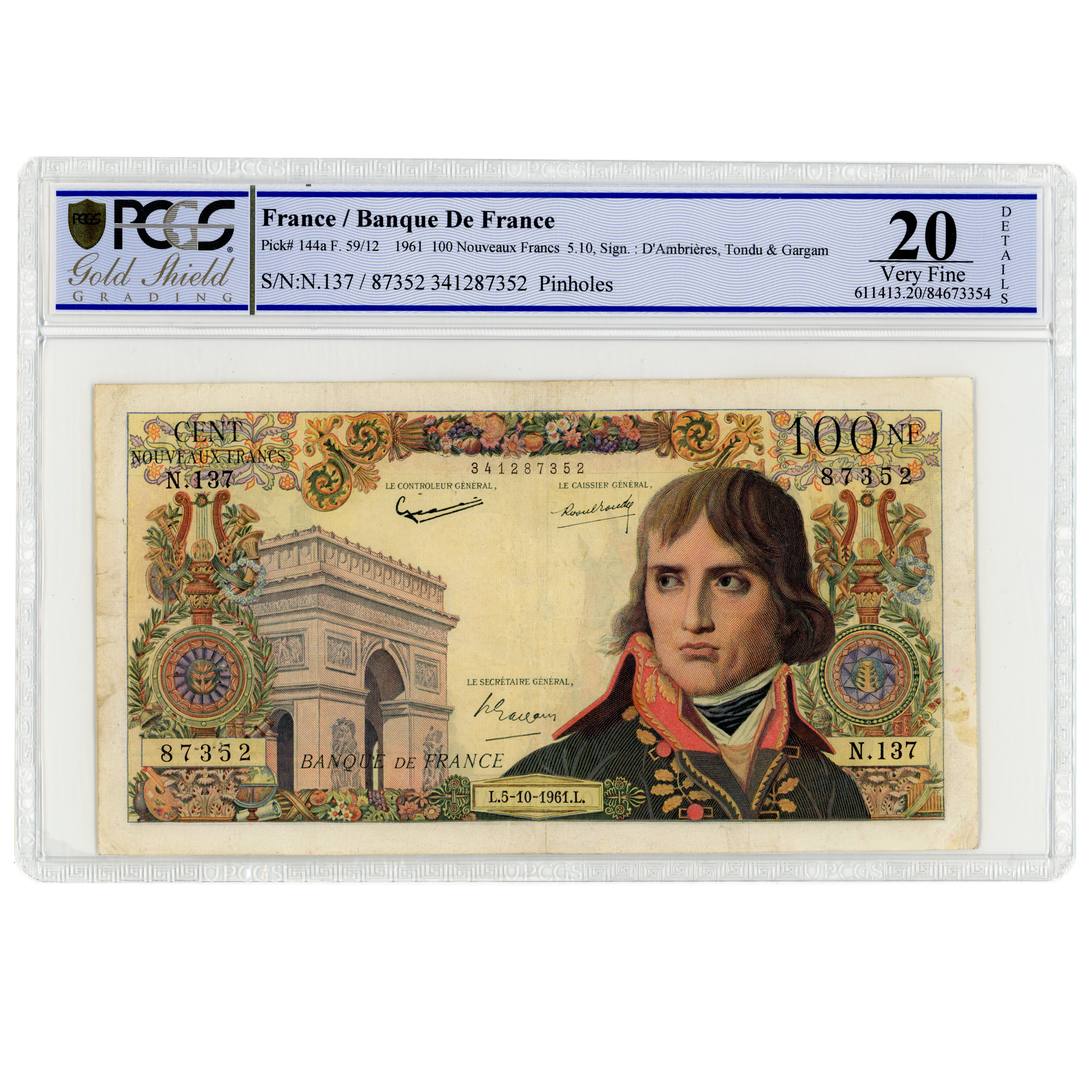 France - 100 NF - 1961 avers