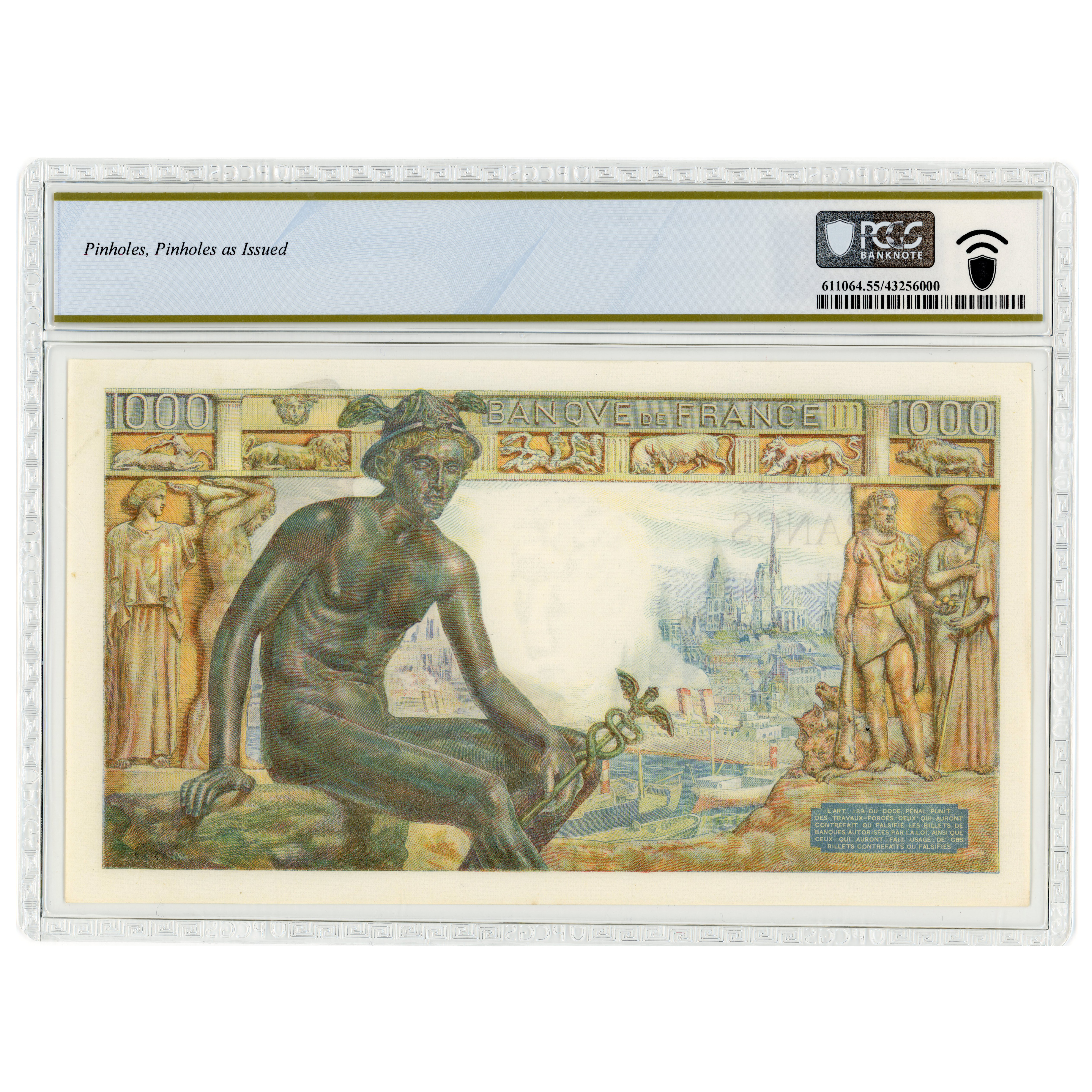 France - 1 000 Francs Déesse Déméter - 1942 revers