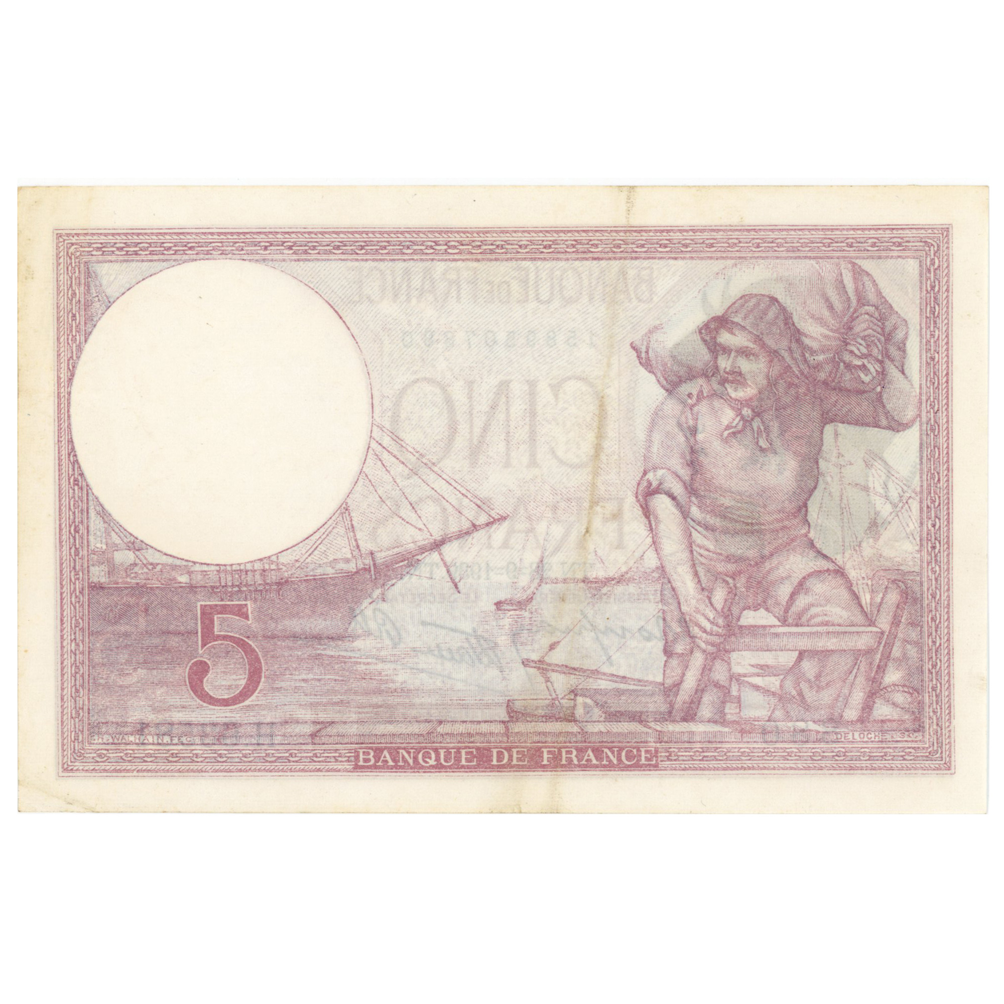 France - 5 Francs Femme Casquée - 1939 revers
