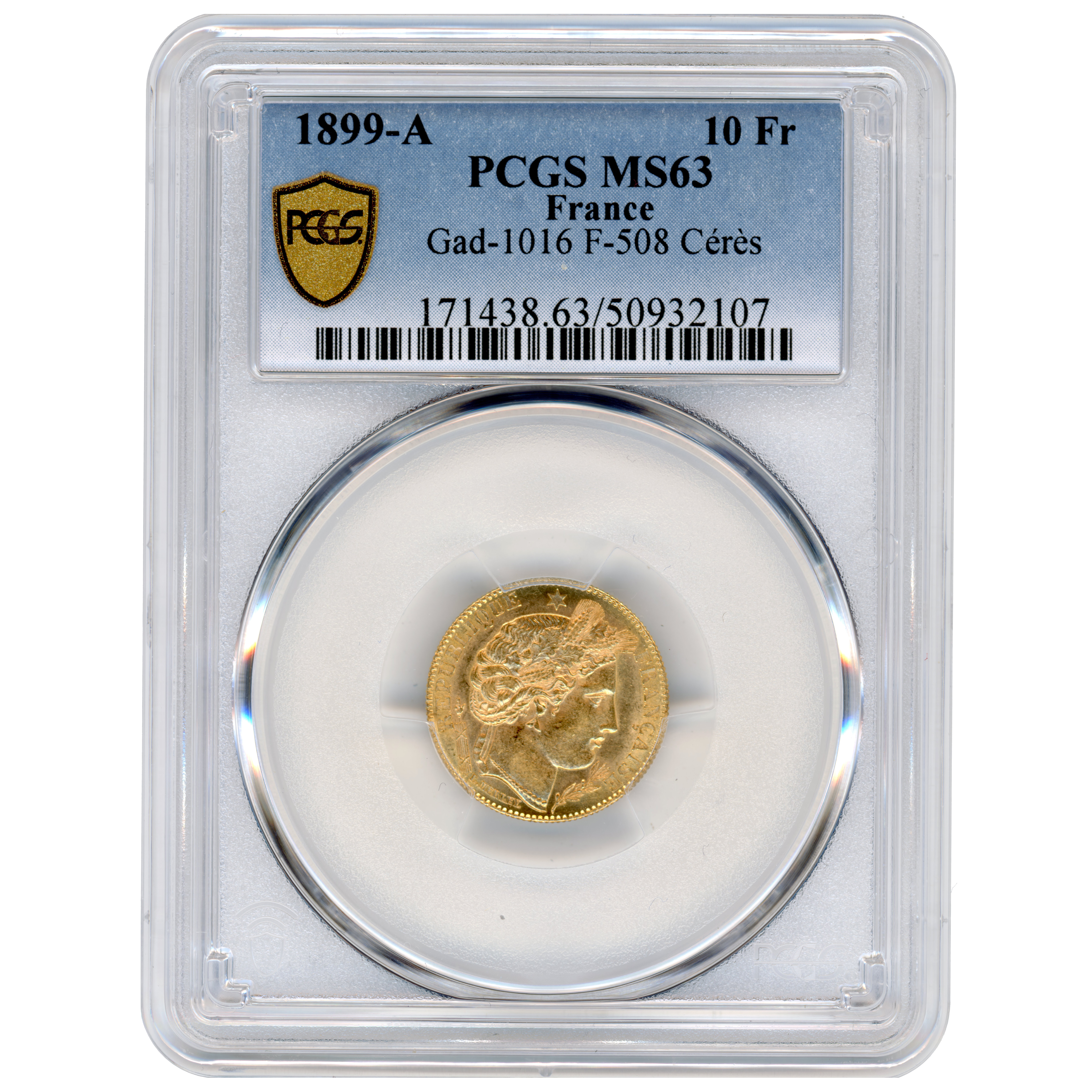 10 Francs - Cérès - 1899 - Paris avers