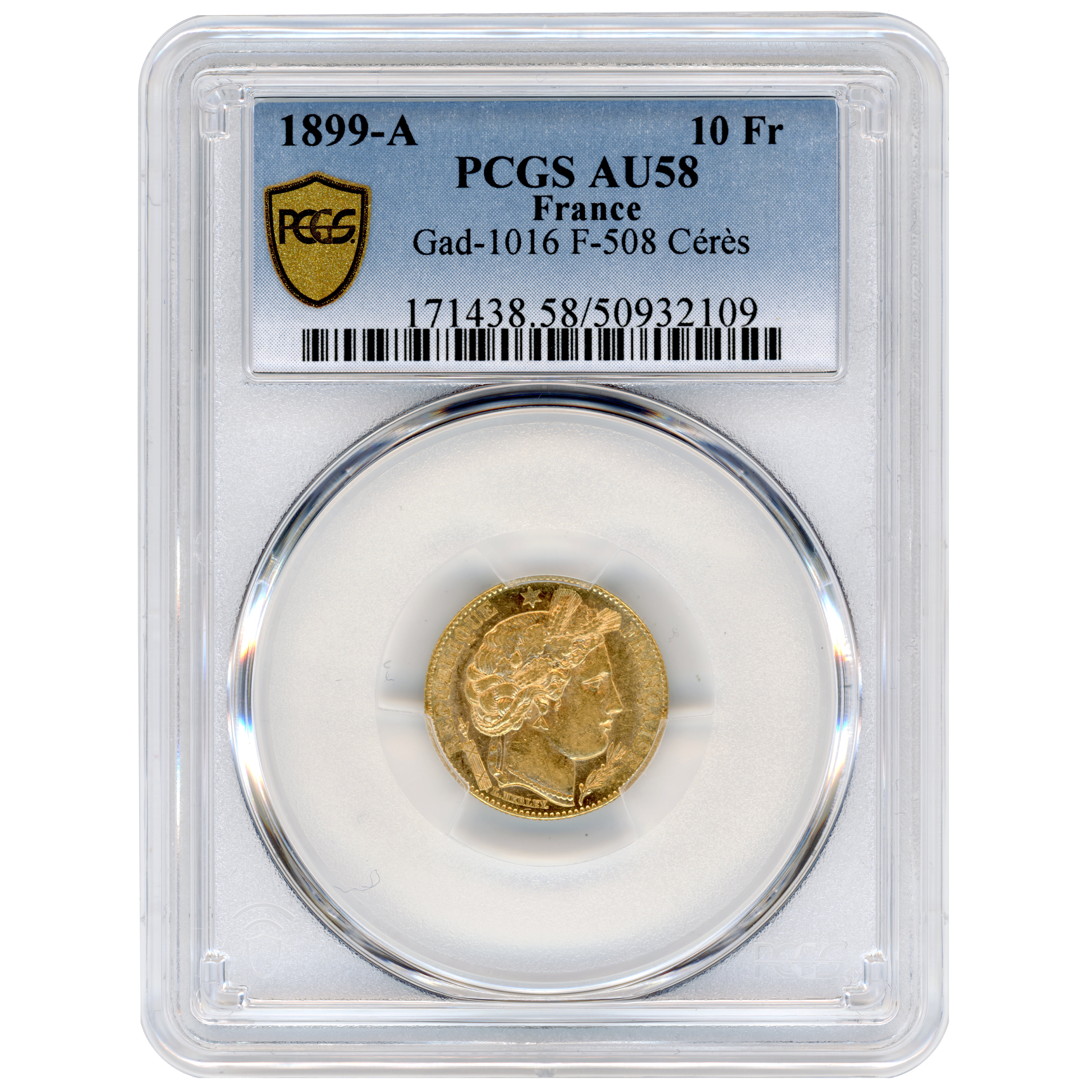 10 Francs - Cérès - 1899 - Paris avers