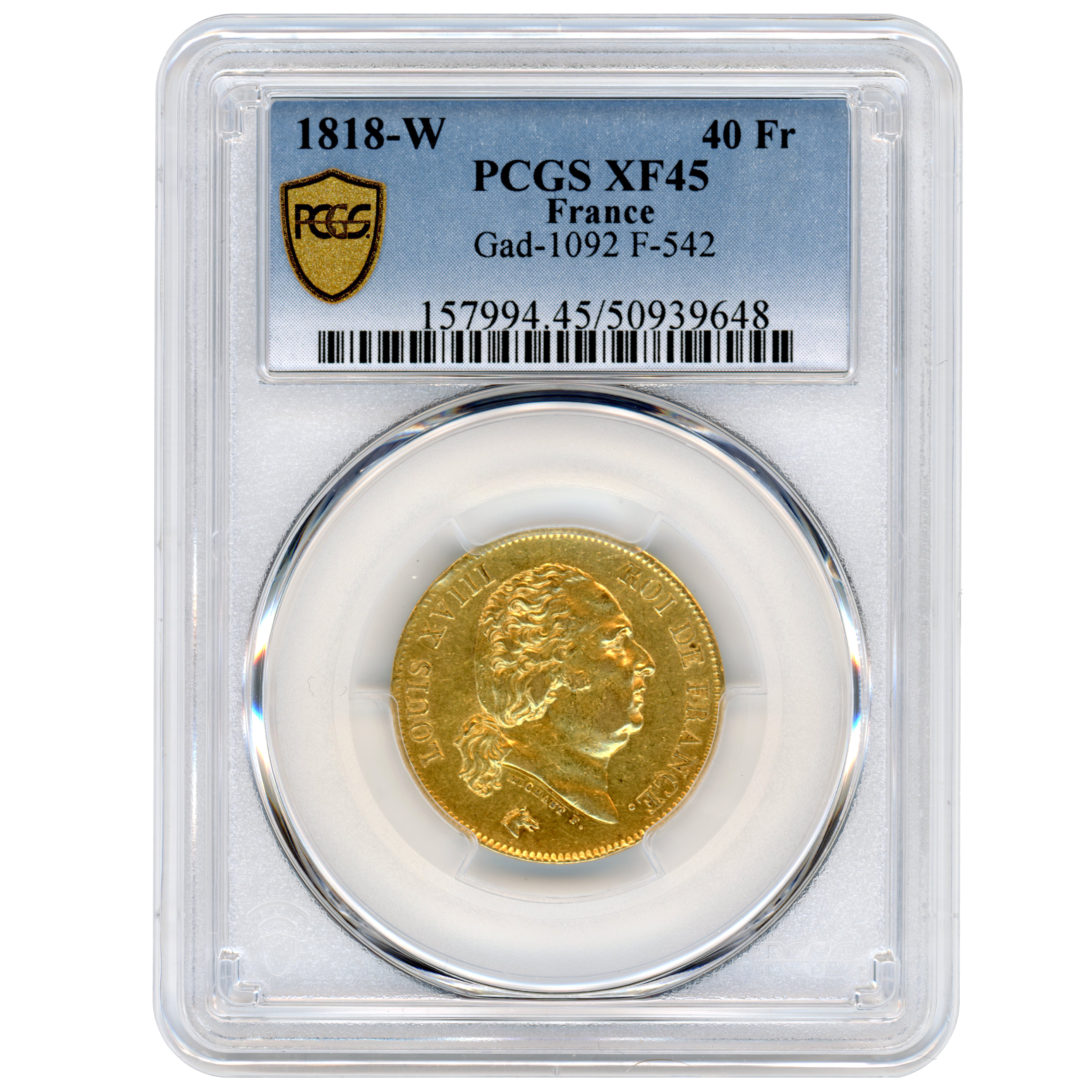 Louis XVIII - 40 Francs - 1818 - Lille avers