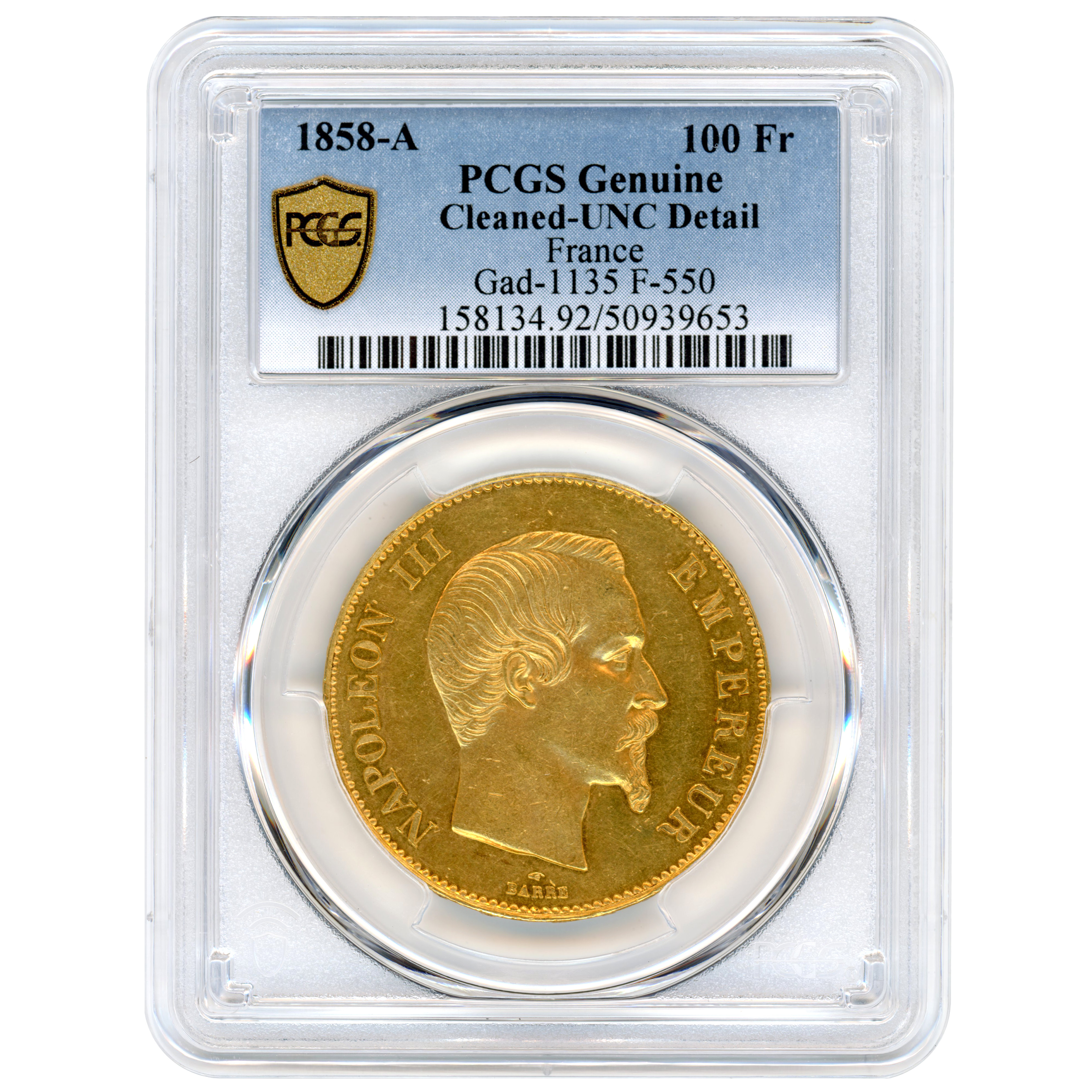 Napoléon III - 100 Francs - 1858 - Paris avers