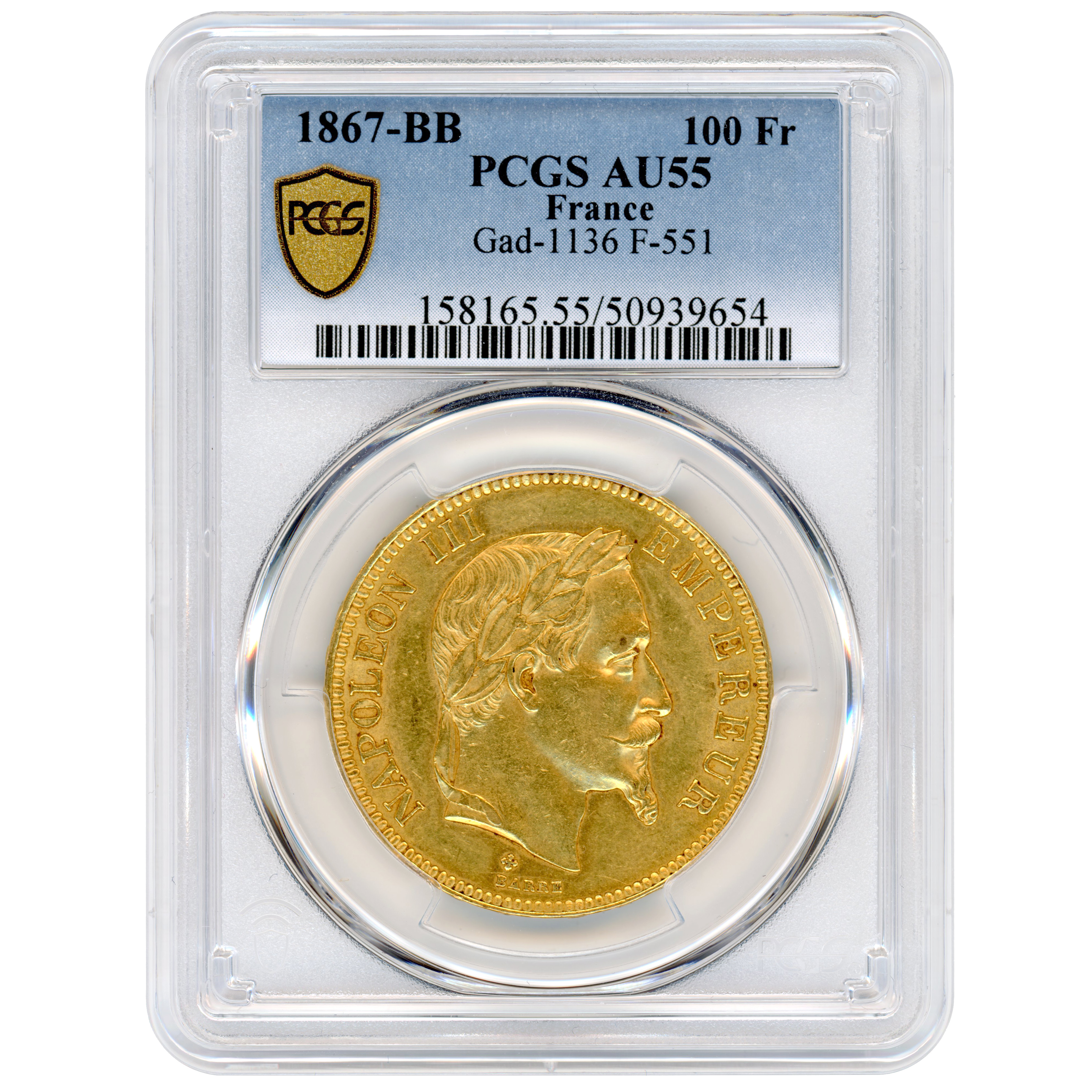 Napoléon III - 100 Francs - 1867 BB avers