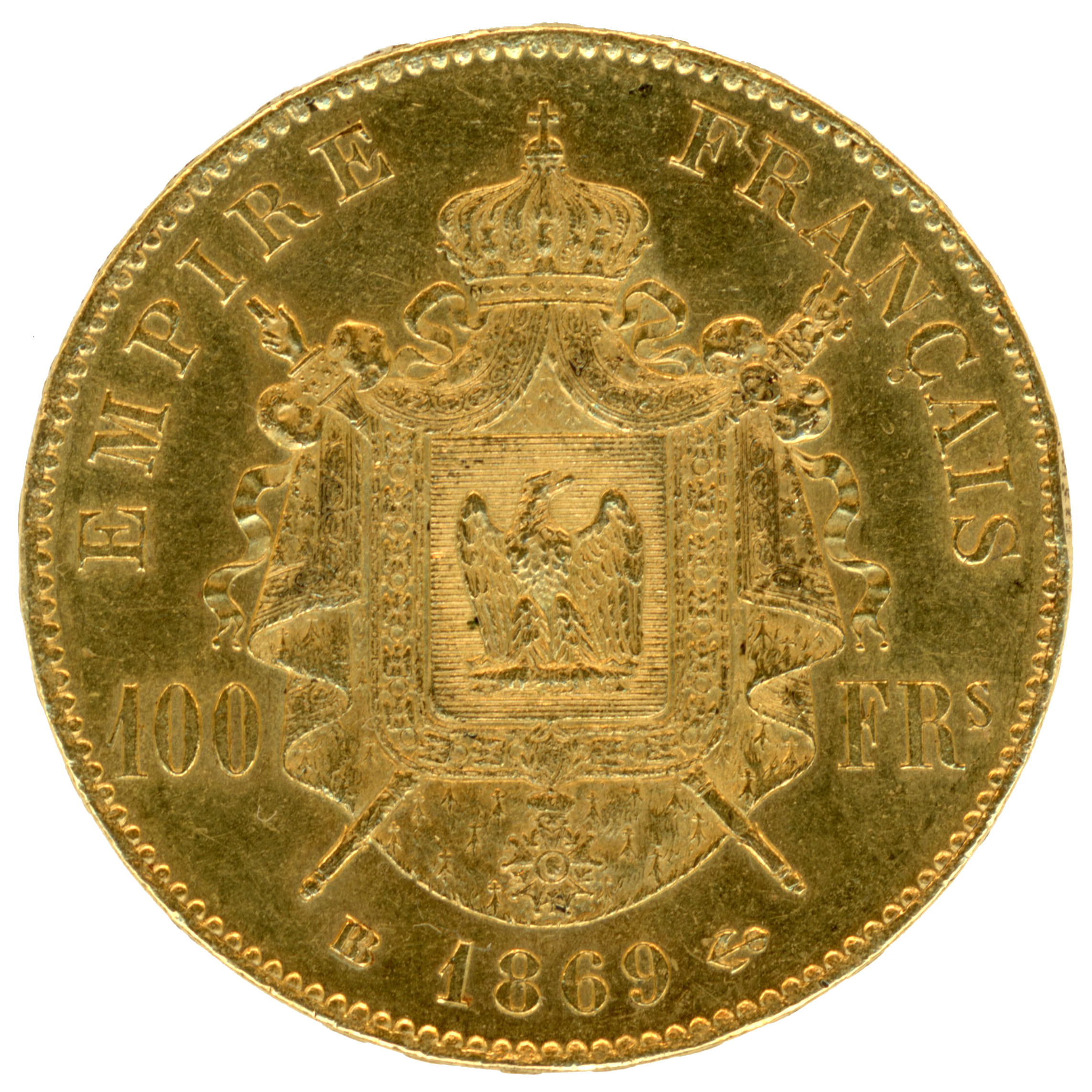 Napoléon III - 100 Francs - 1869 BB revers