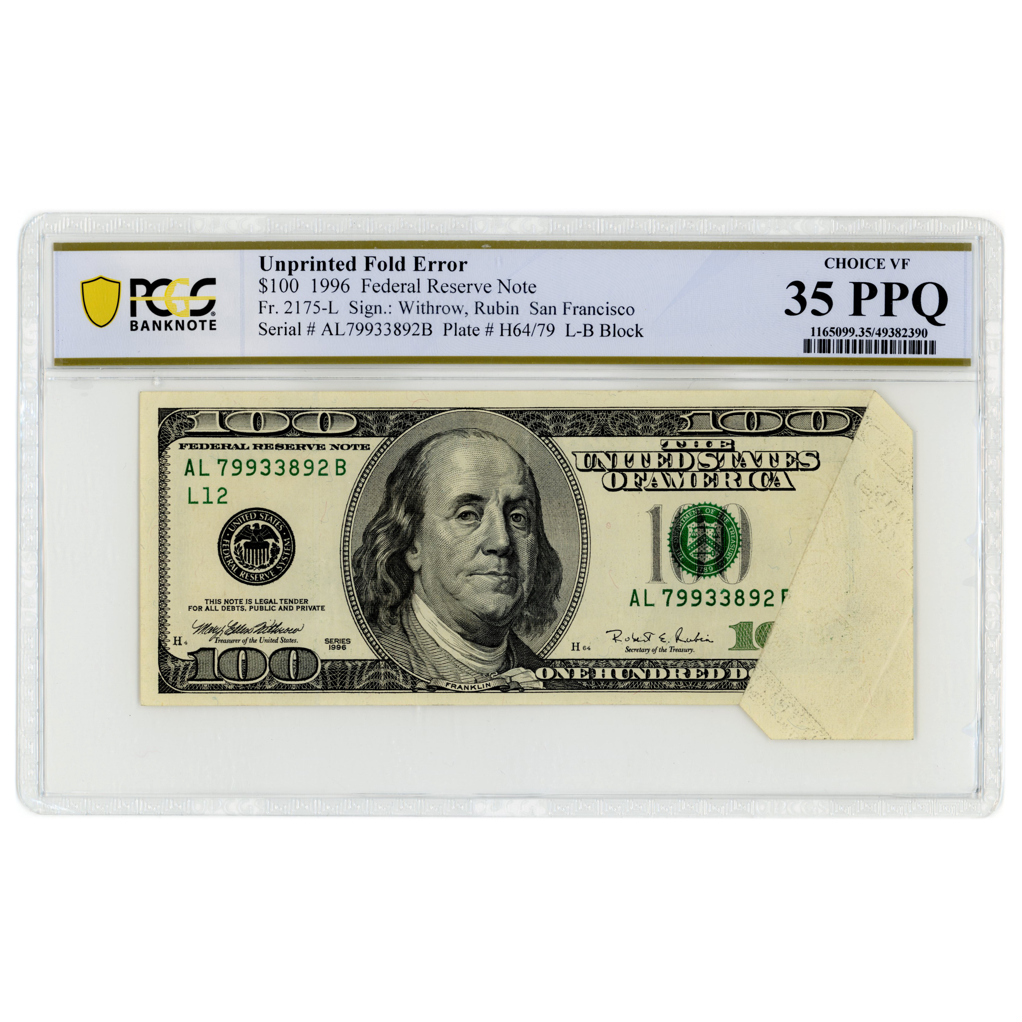 USA - 100 Dollars fauté - 1996 avers