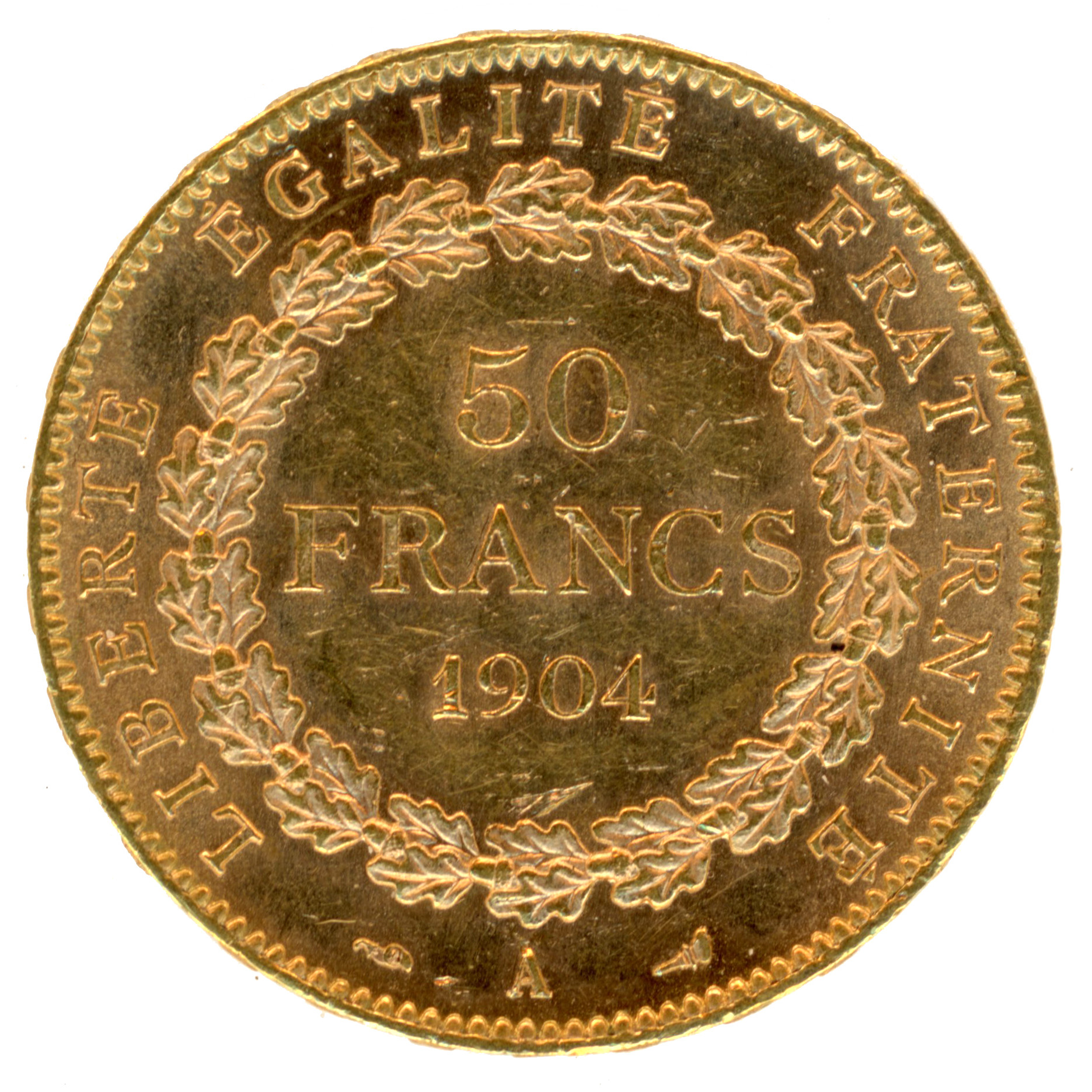 50 Francs "Génie" - 1904 - Paris revers