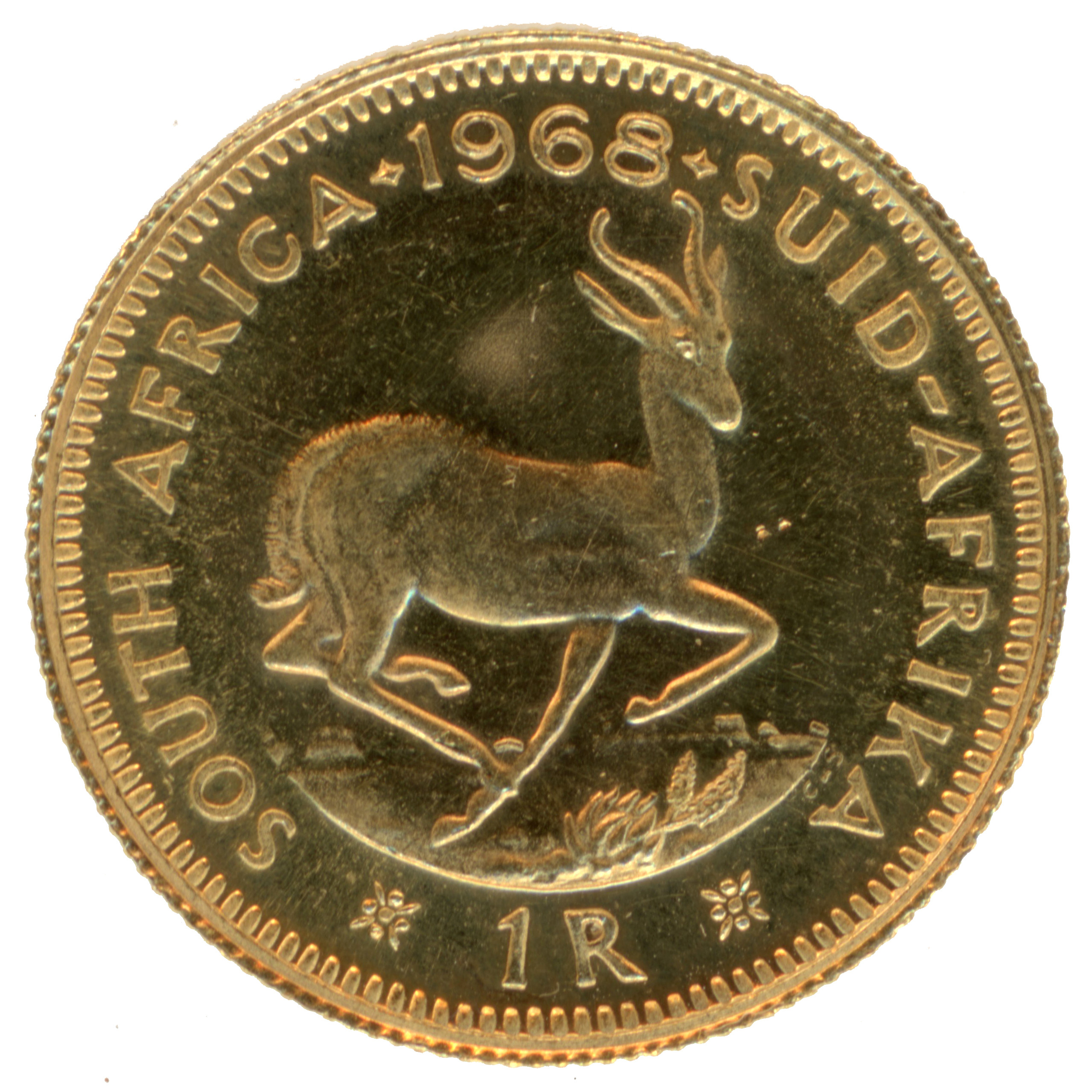 Afrique du Sud - 1 Rand Springbok - 1968 revers