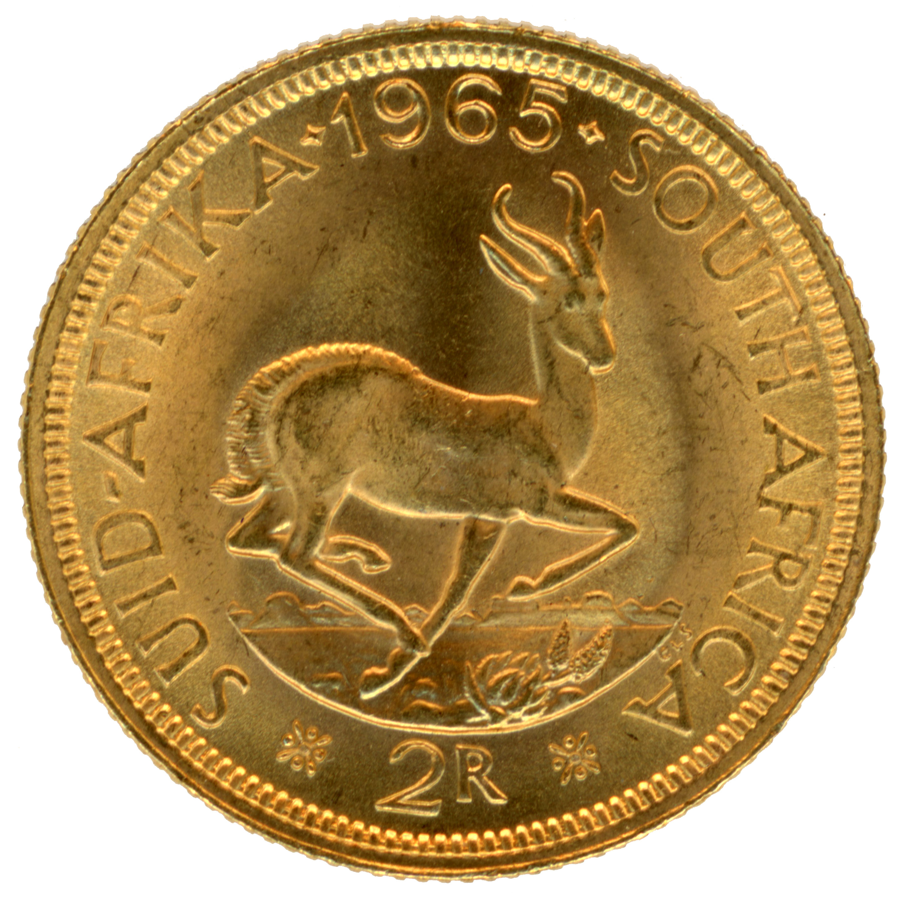 Afrique du Sud - 2 Rand Springbok - 1965 revers