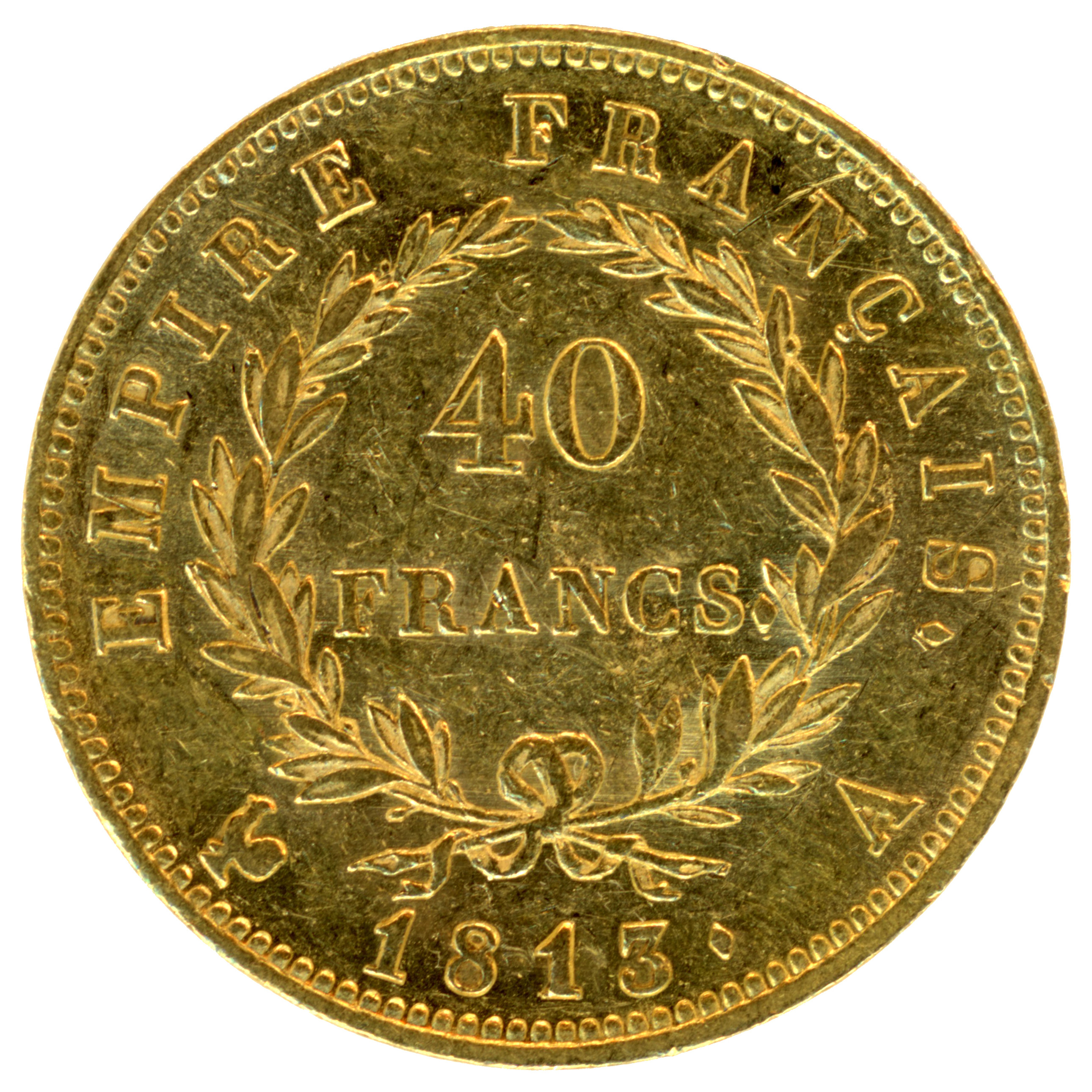 Napoléon Ier - 40 Francs - 1813 - Paris revers