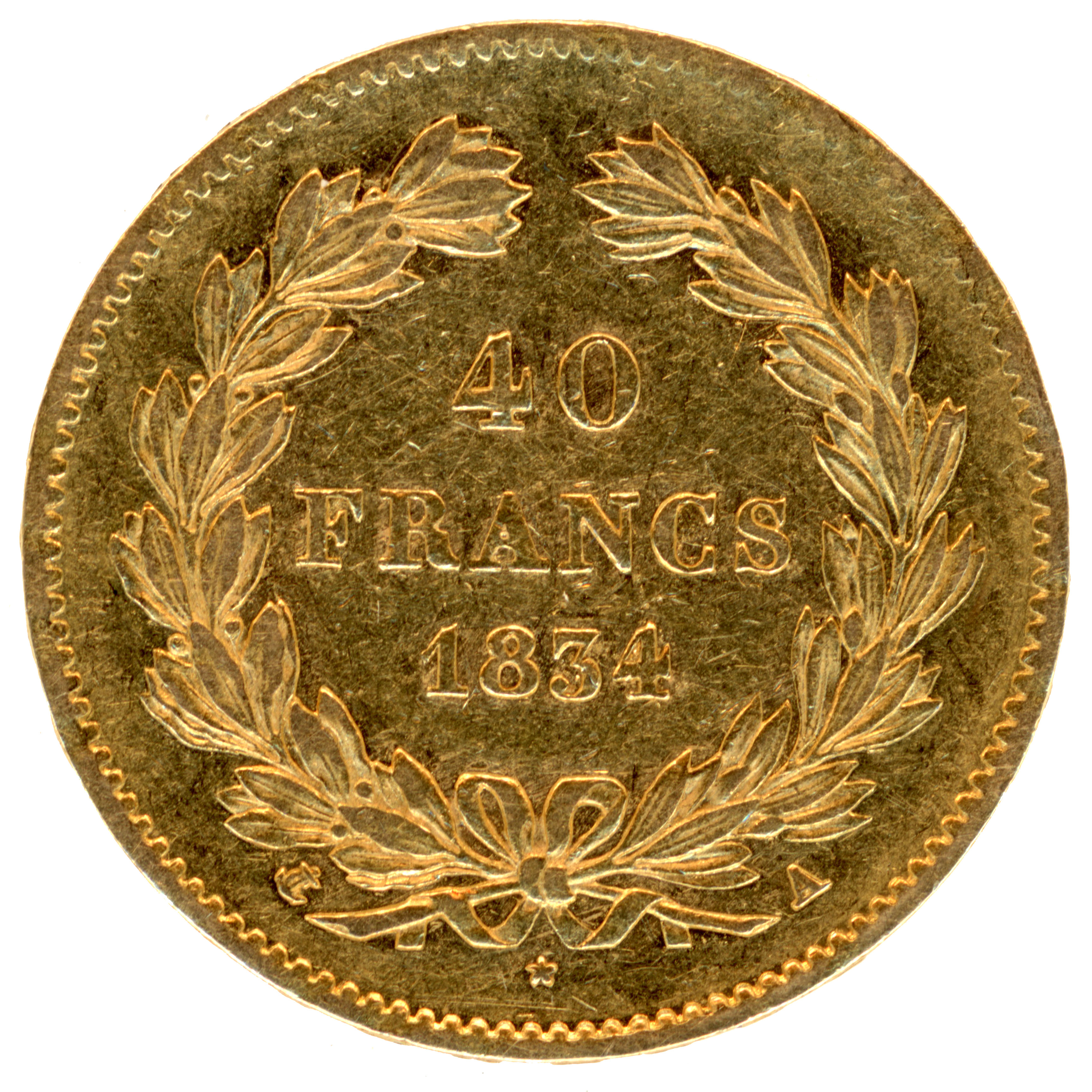 Louis-Philippe I - 40 Francs - 1834 - Paris revers