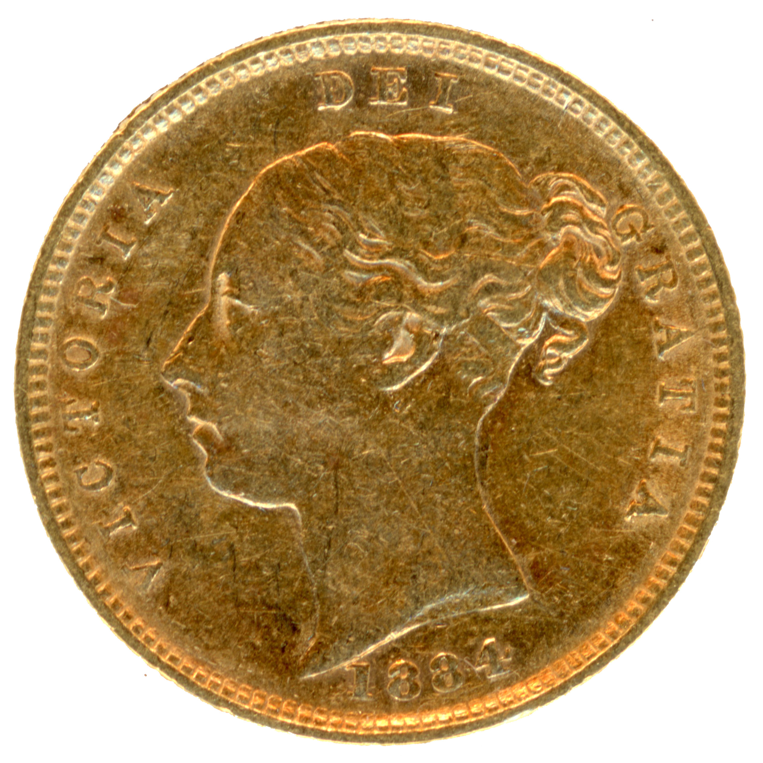 Grande-Bretagne - 1/2 Souverain - 1884 avers