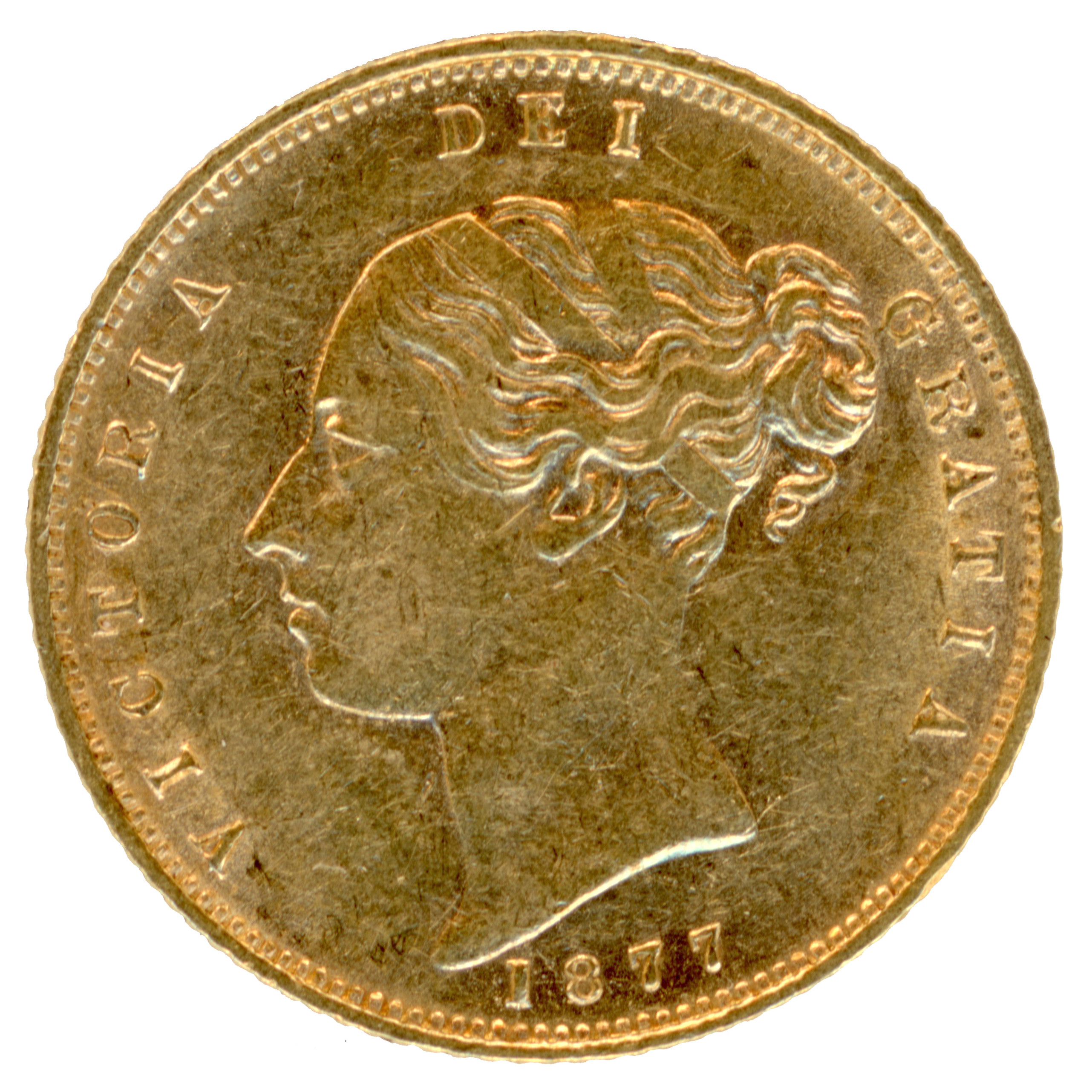 Grande-Bretagne - 1/2 Souverain - 1877 avers