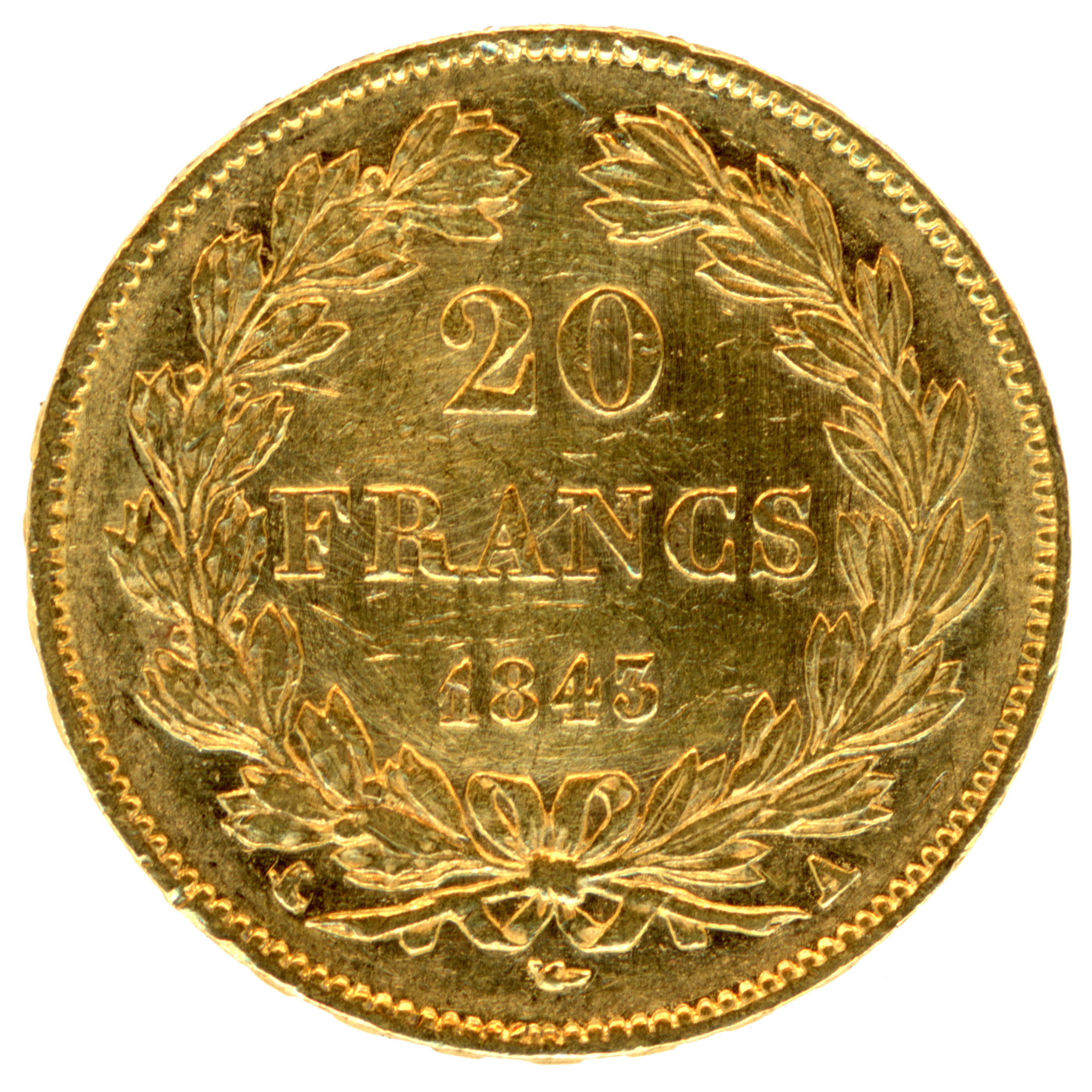 Louis-Philippe Ier - 20 Francs - 1843 Paris revers