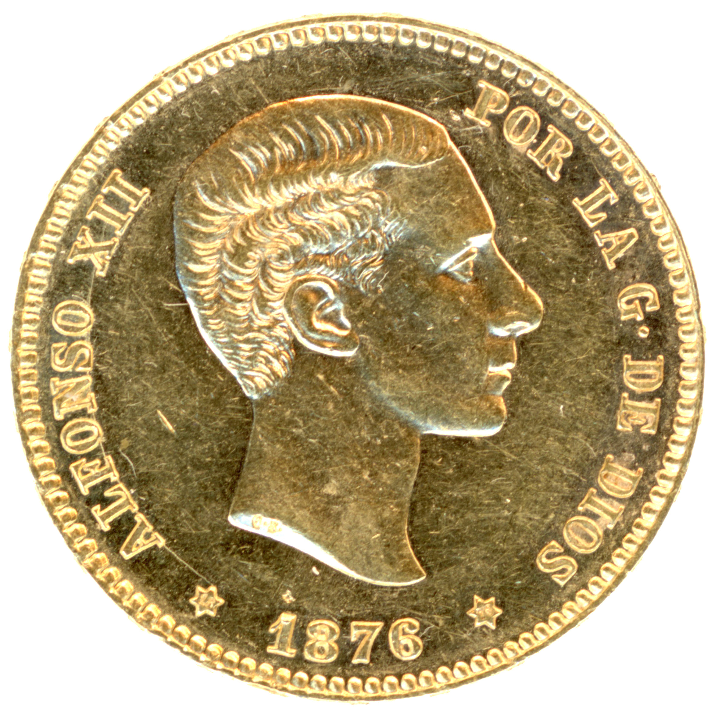 Espagne - 25 Pesetas - 1876 avers