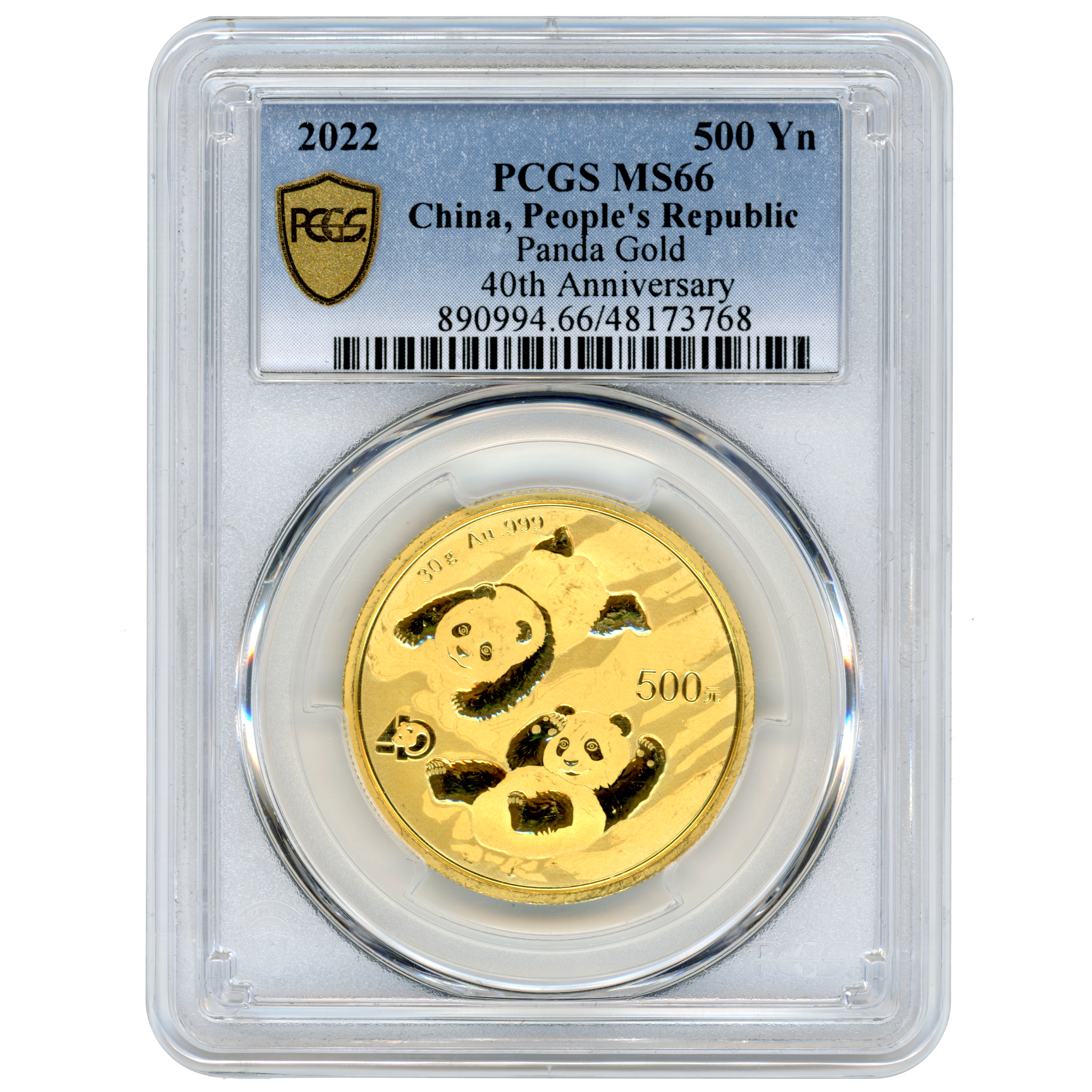 Chine - Panda - 500 Yuan - 2022 avers