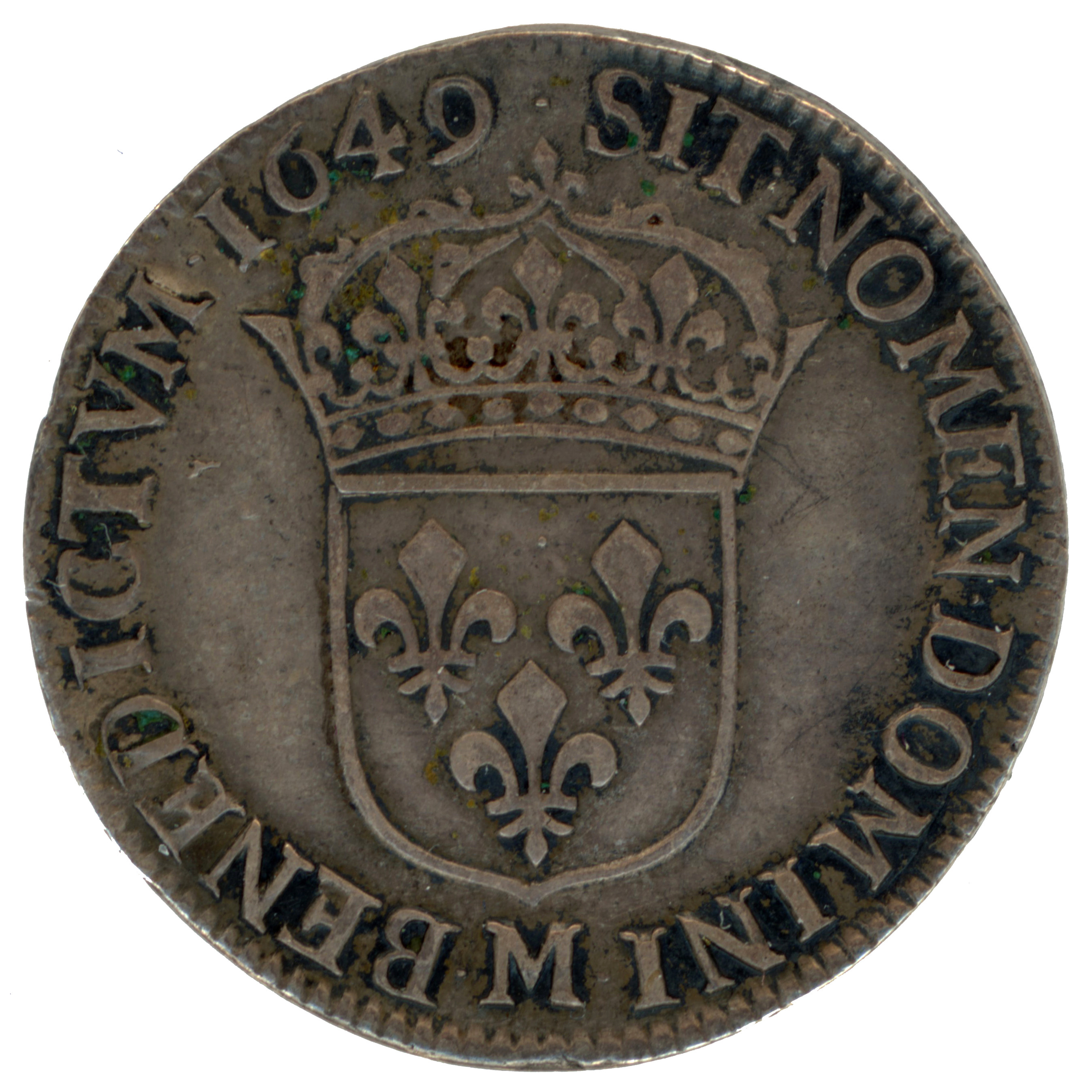 Louis XIV - 1/4 Écu à la mèche longue - 1649 M revers