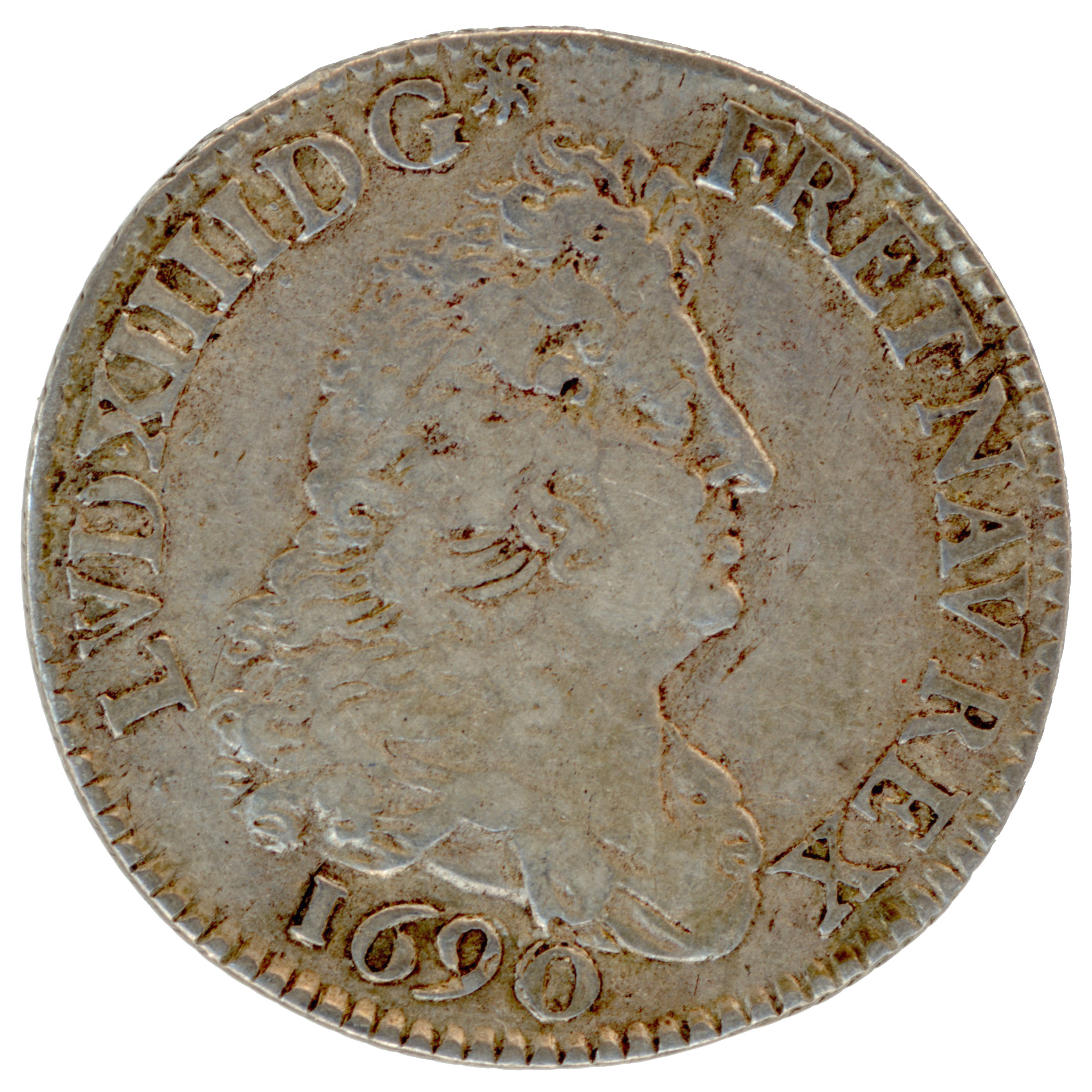 Louis XIV - 1/4 Écu aux 8L - 1690 - Paris avers