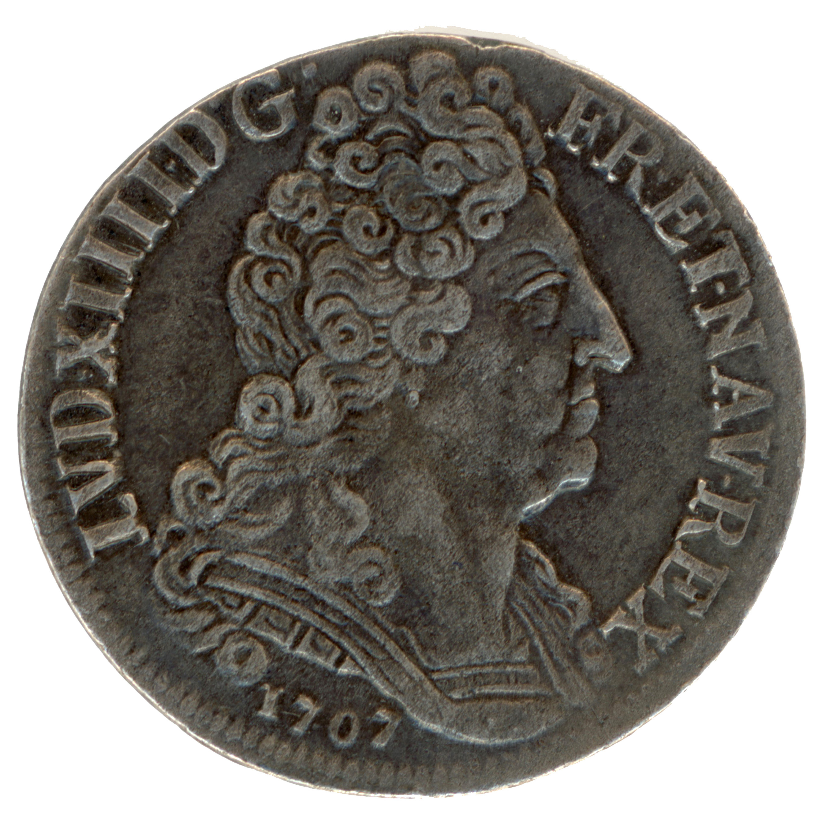Louis XIV - 20 Sols aux insignes - 1707 - Paris  avers