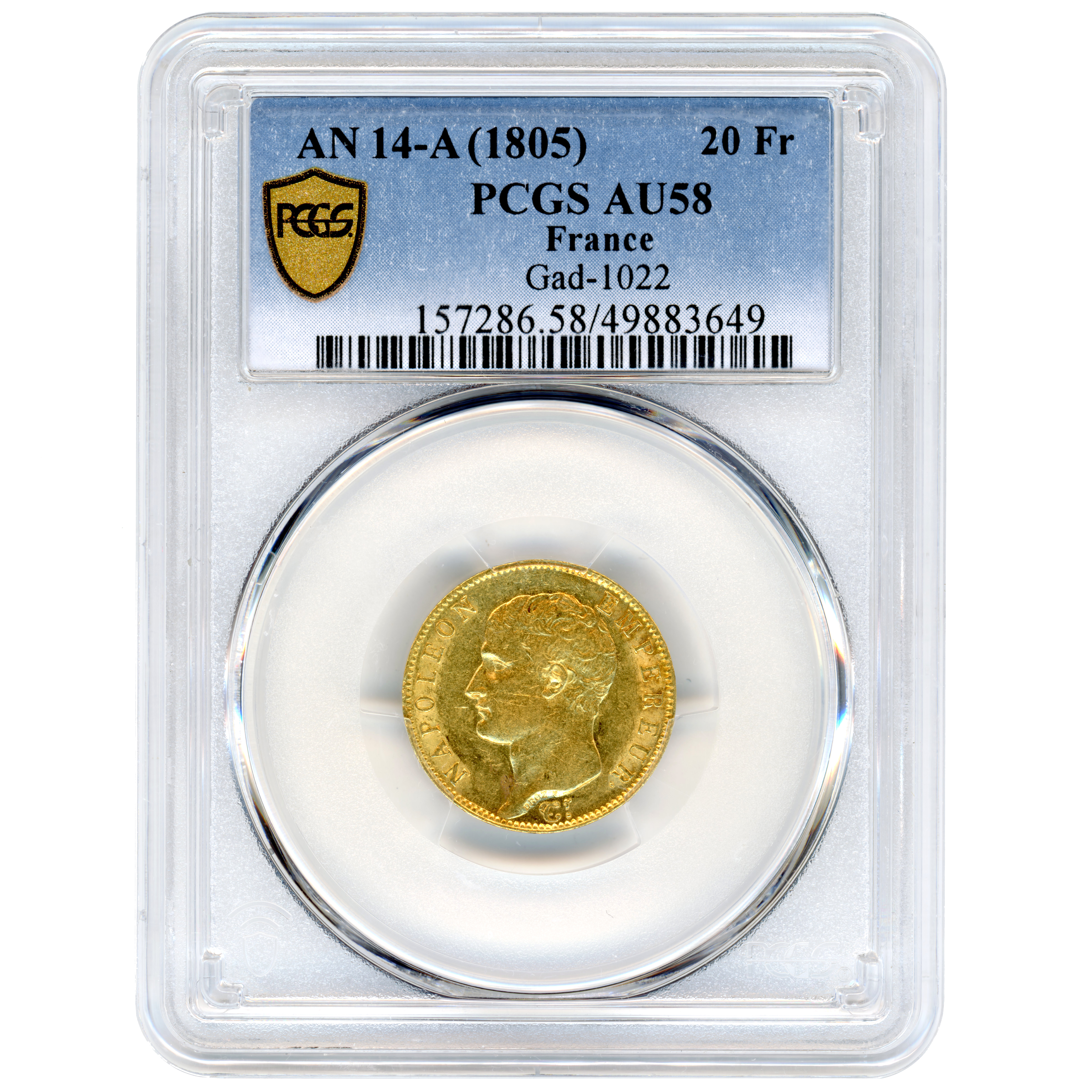 Napoléon Ier - 20 francs - An 14 - Paris avers