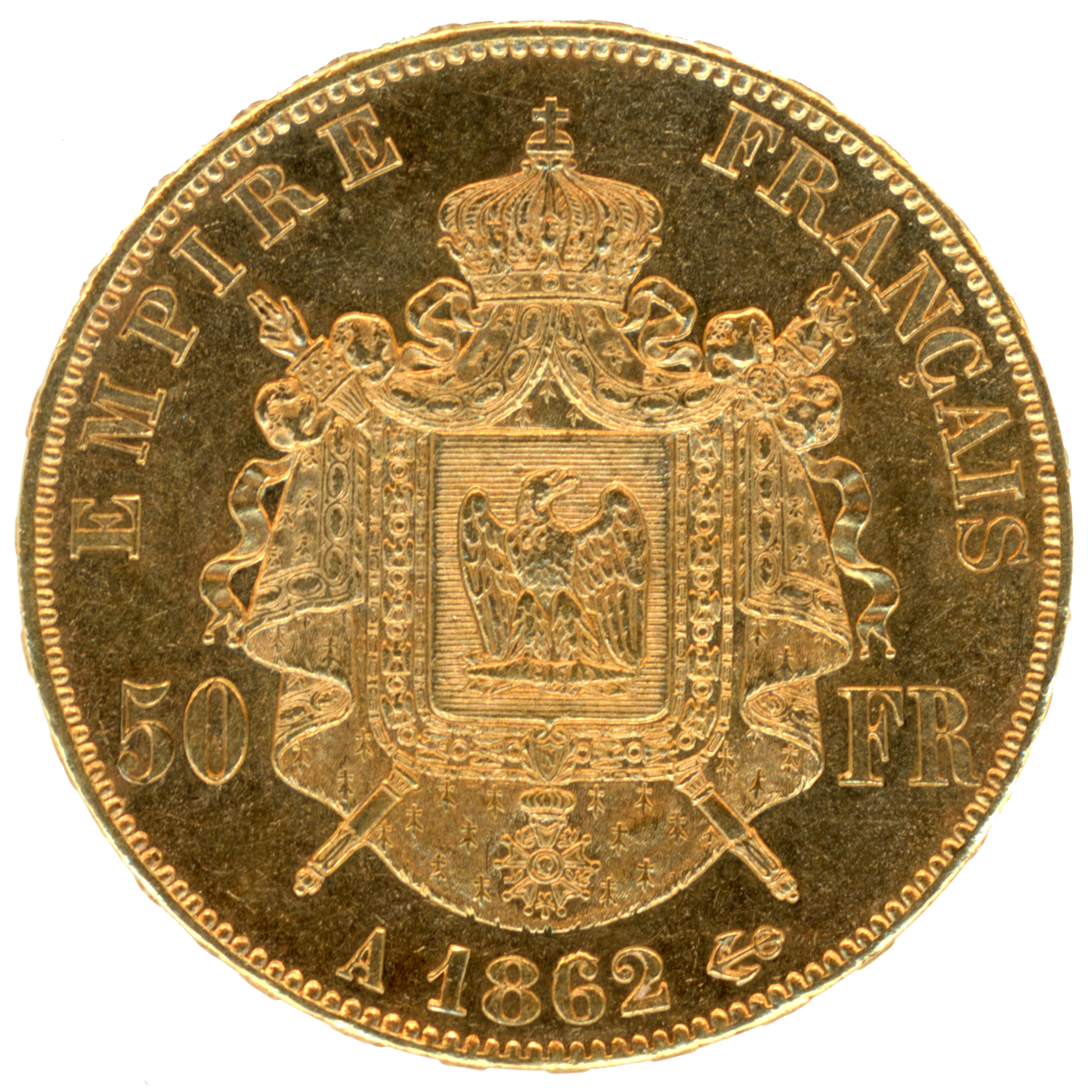 Napoléon III - 50 Francs - 1862 Paris revers