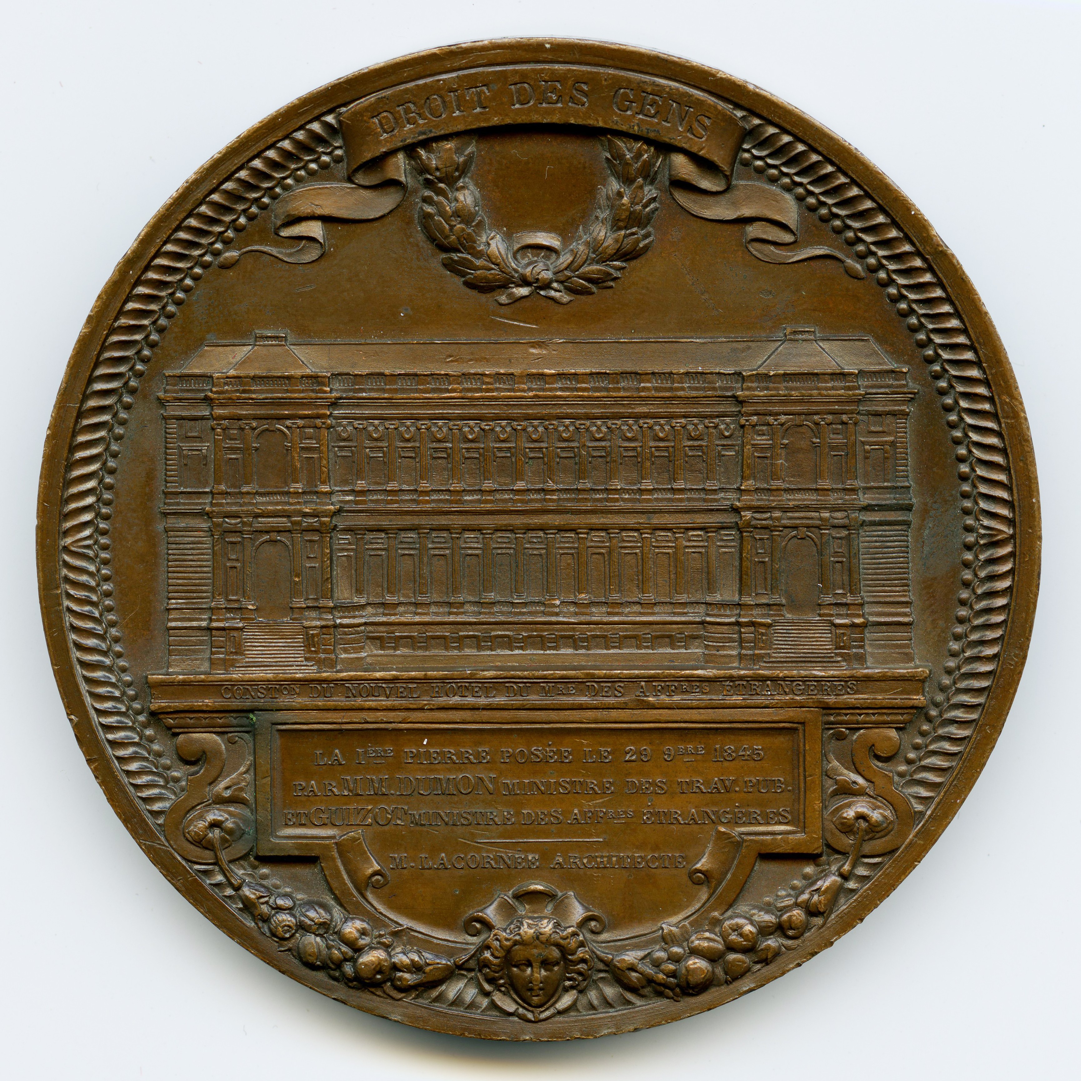 Ministère des Affaires Etrangères - Médaille revers