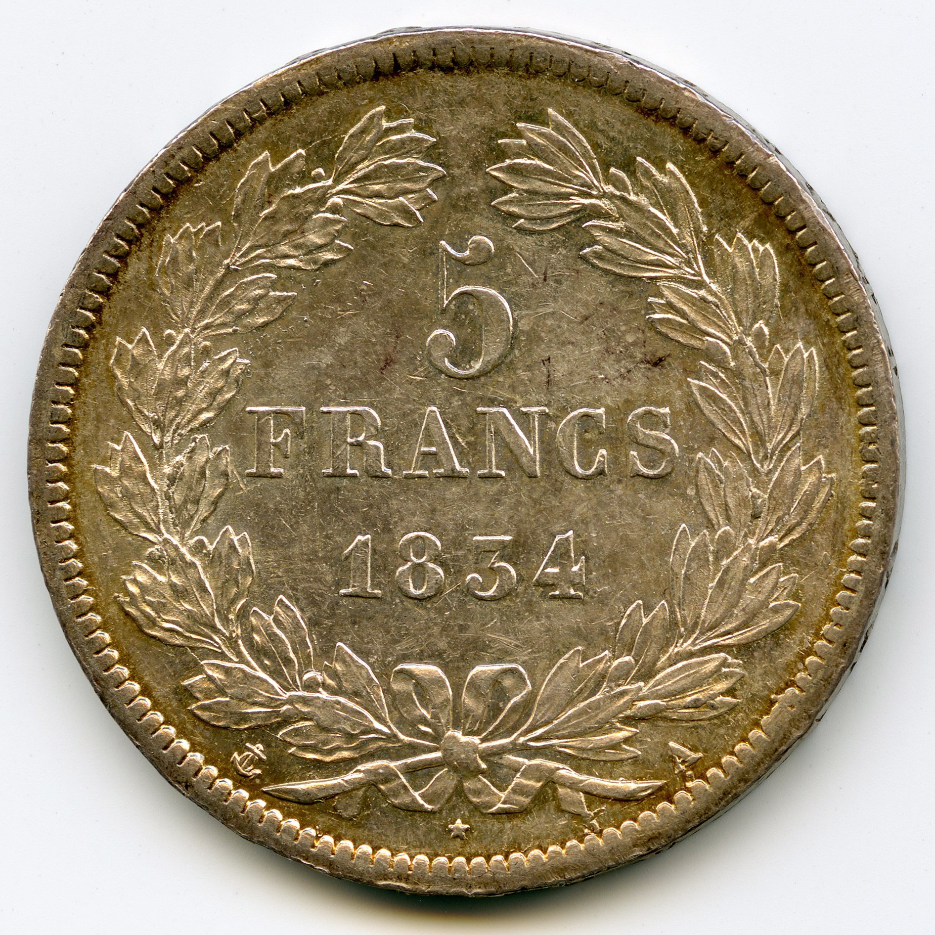 Louis-Philippe I - 5 Francs - 1834 A revers