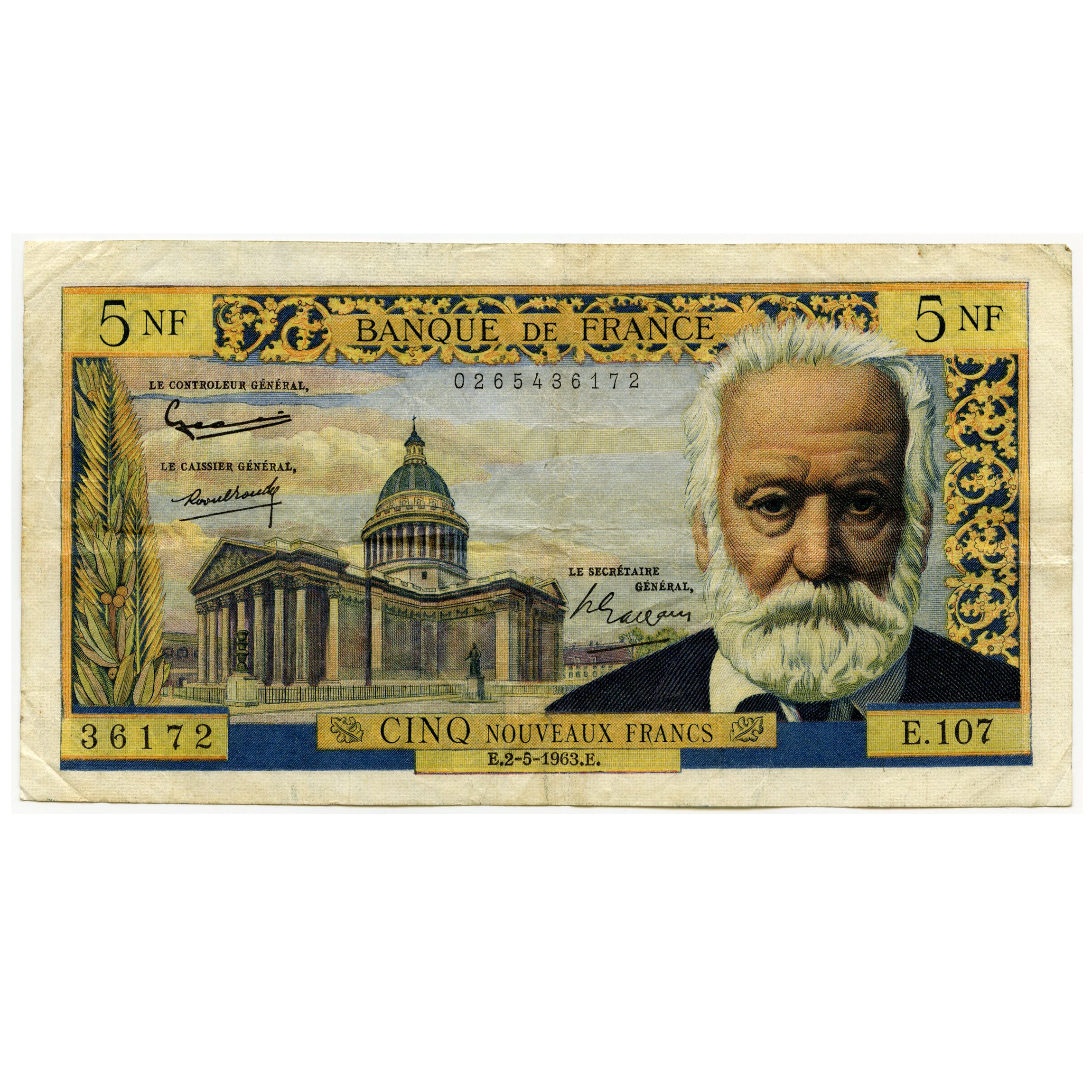 France - 5 NF - E107 36172 - 1963 avers