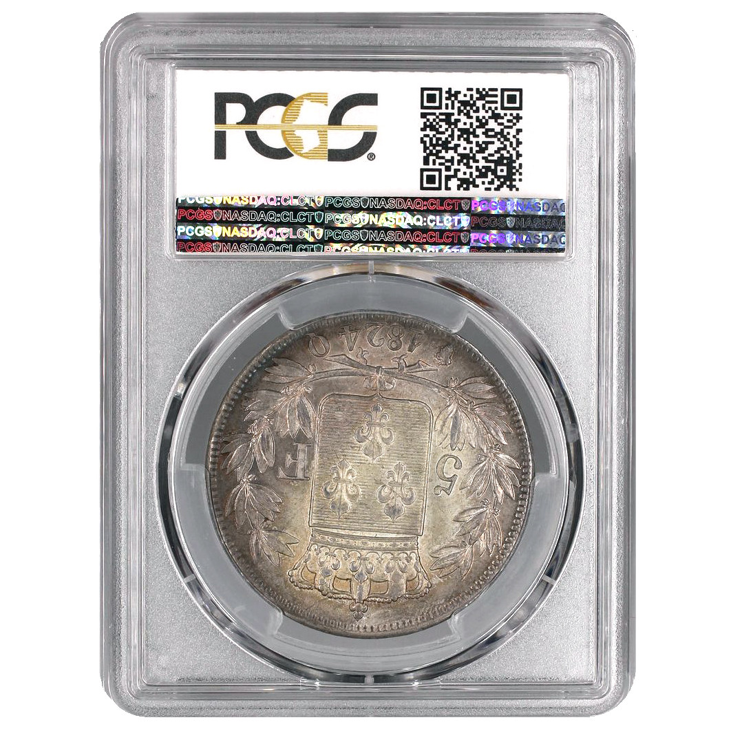 Louis XVIII - 5 Francs - 1824 Q revers