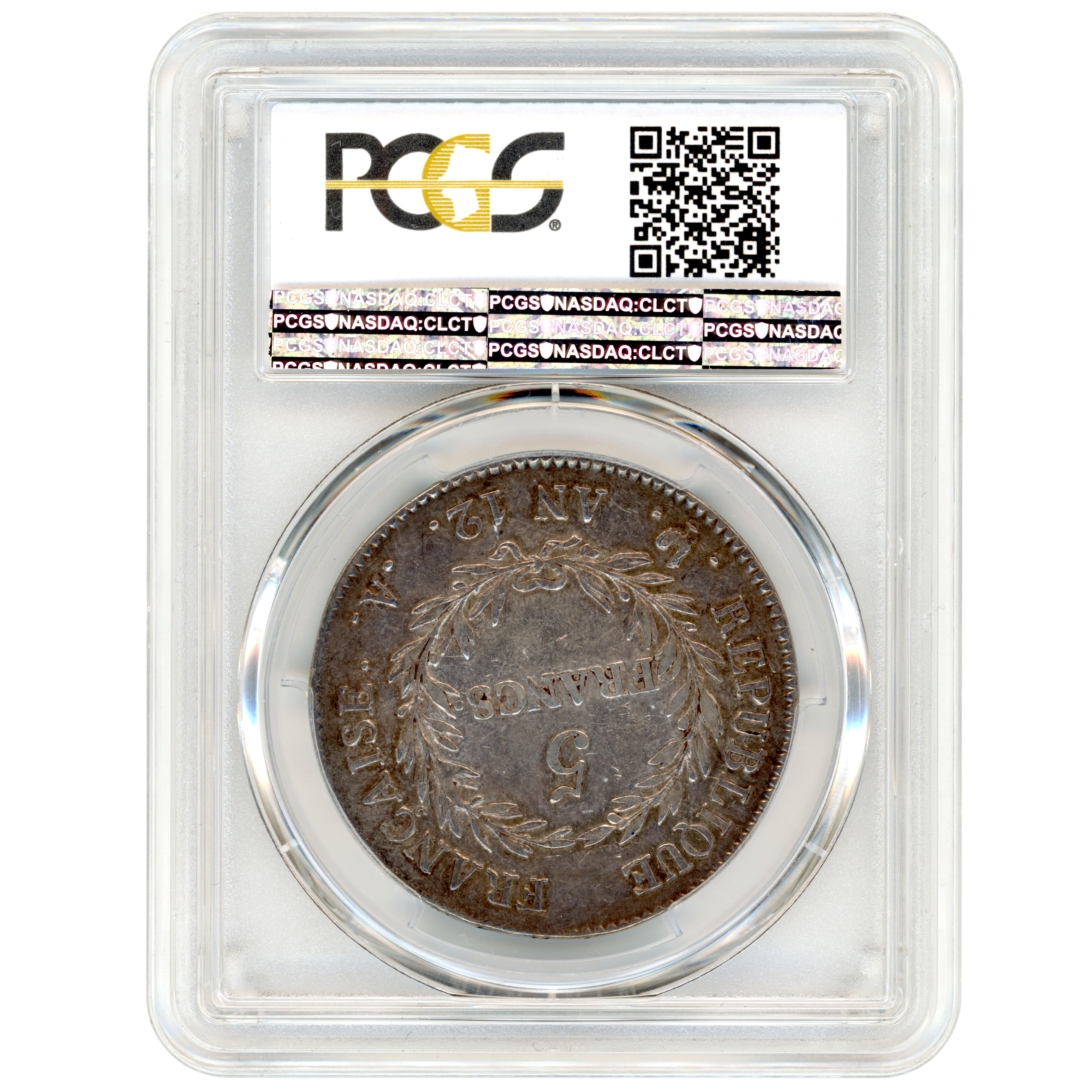 Le Consulat - 5 Francs - An 12 - Paris revers