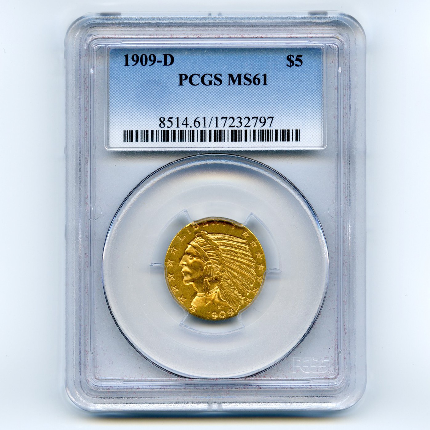 USA - 5 Dollars - 1909 D avers